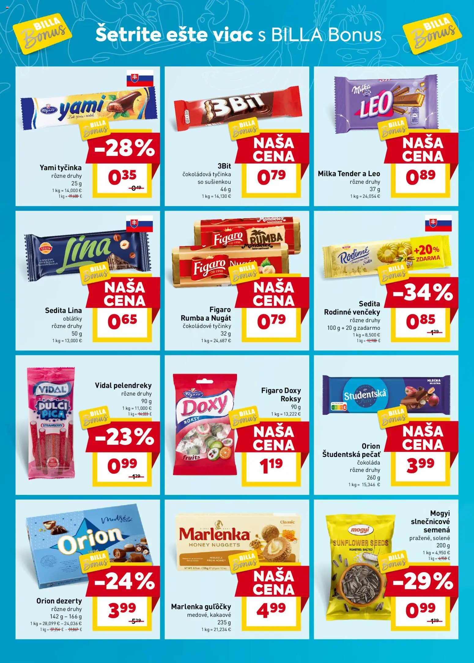 Nové Billa akcie – leták je platný od 22.10.2025 | Strana: 8 | Produkty: Čokoláda, Marlenka, Študentská pečať, Milka