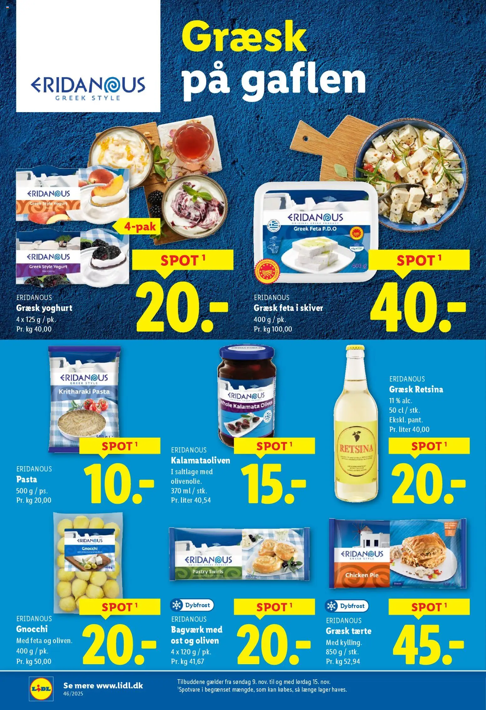 Lidl tilbudsavis – gyldig fra 09.11.2025 | Side: 14 | Produkter: Ost, Yoghurt, Pasta, Oliven