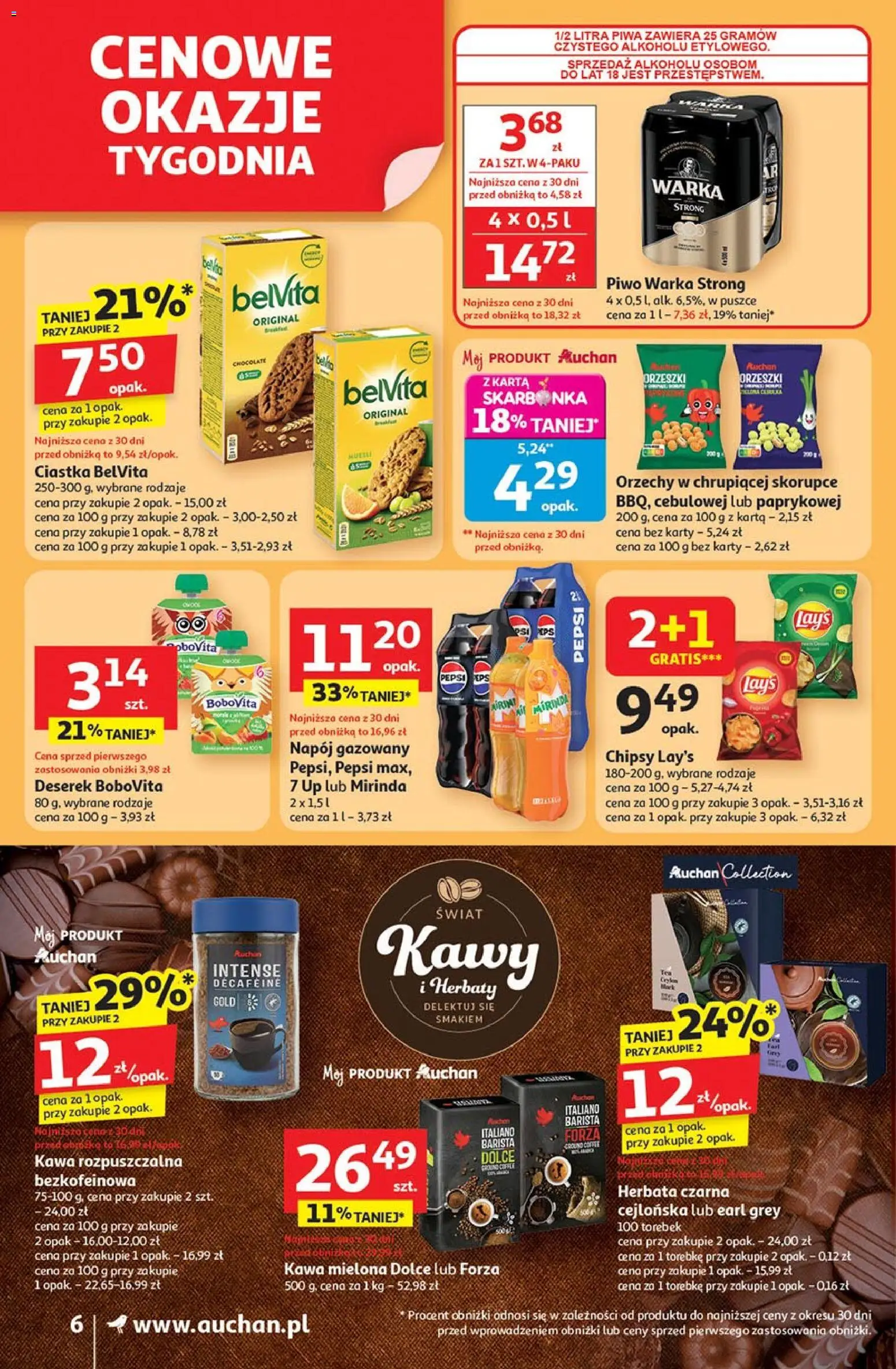 Auchan Gazetka od 30.10.2025 | Strona: 6 | Produkty: Karta, Kawa rozpuszczalna, Pepsi, Piwo