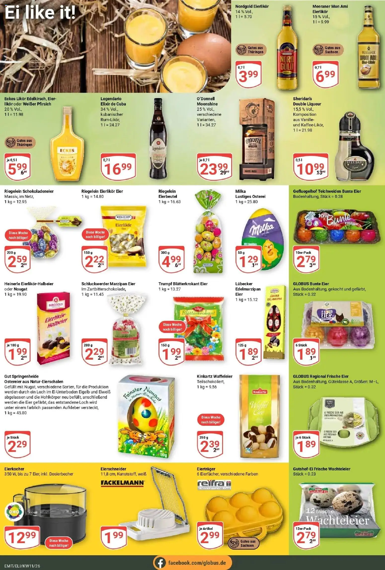 Globus prospekt Erfurt-Linderbach	 – gültig ab 09.03.2026 | Seite: 12 | Produkte: Eier, Likör, Milka, Eierkocher