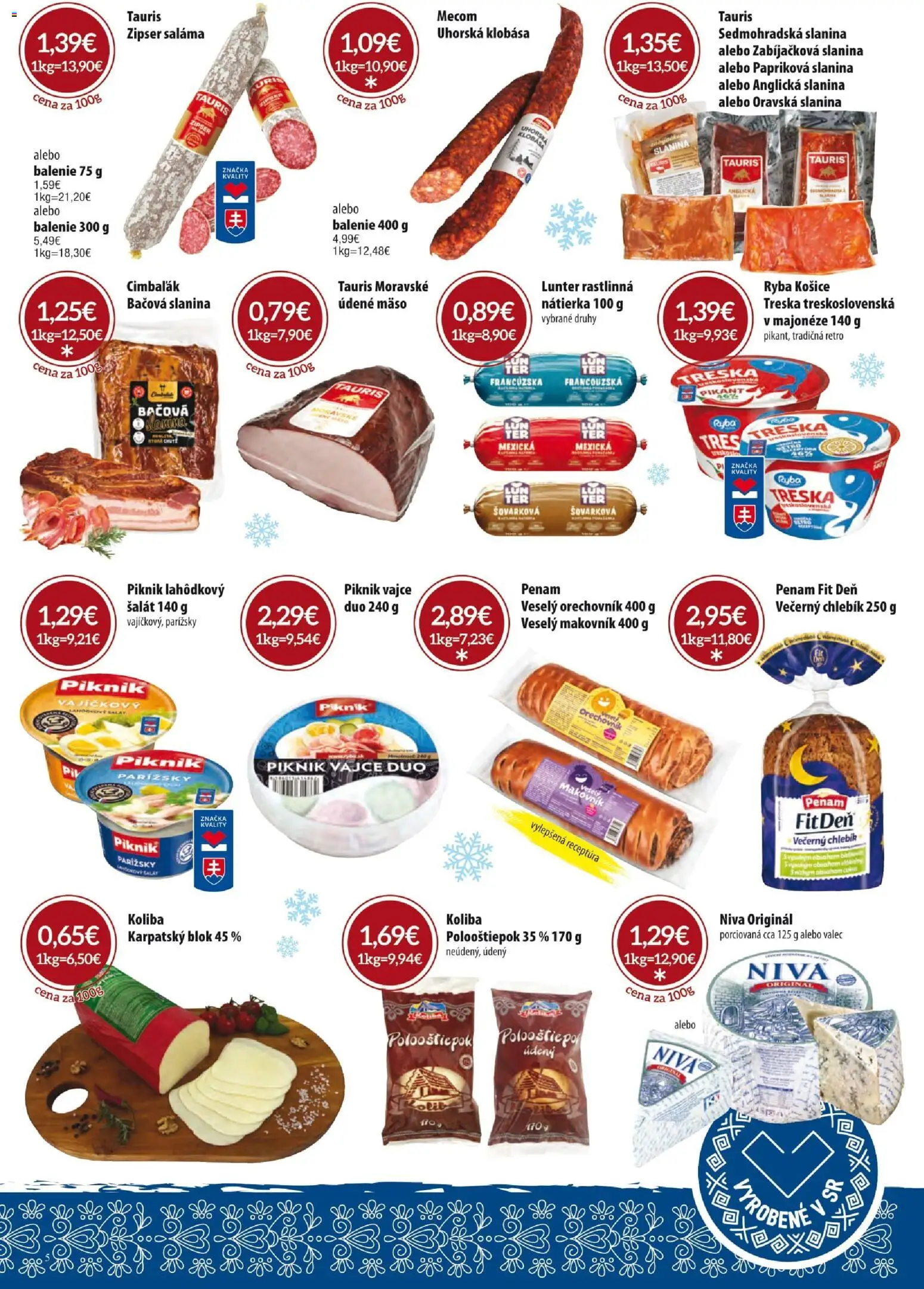 Nové KARMEN CBA akcie – leták je platný od 01.12.2025 | Strana: 5 | Produkty: Saláma, Slanina, Ryba, Šalát