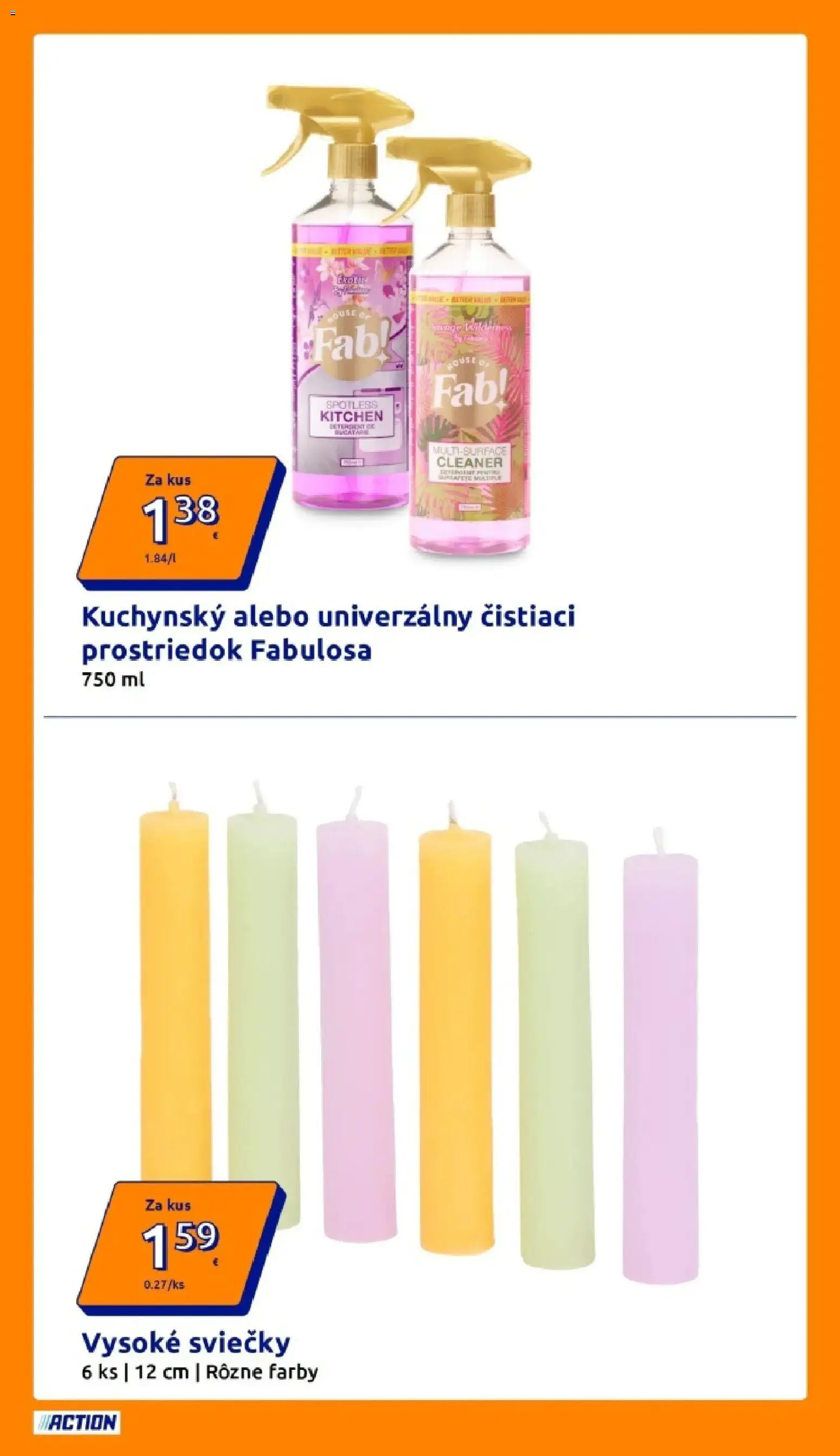 Nové Action akcie – leták je platný od 18.03.2026 | Strana: 6 | Produkty: Čistiaci prostriedok, Sviečky