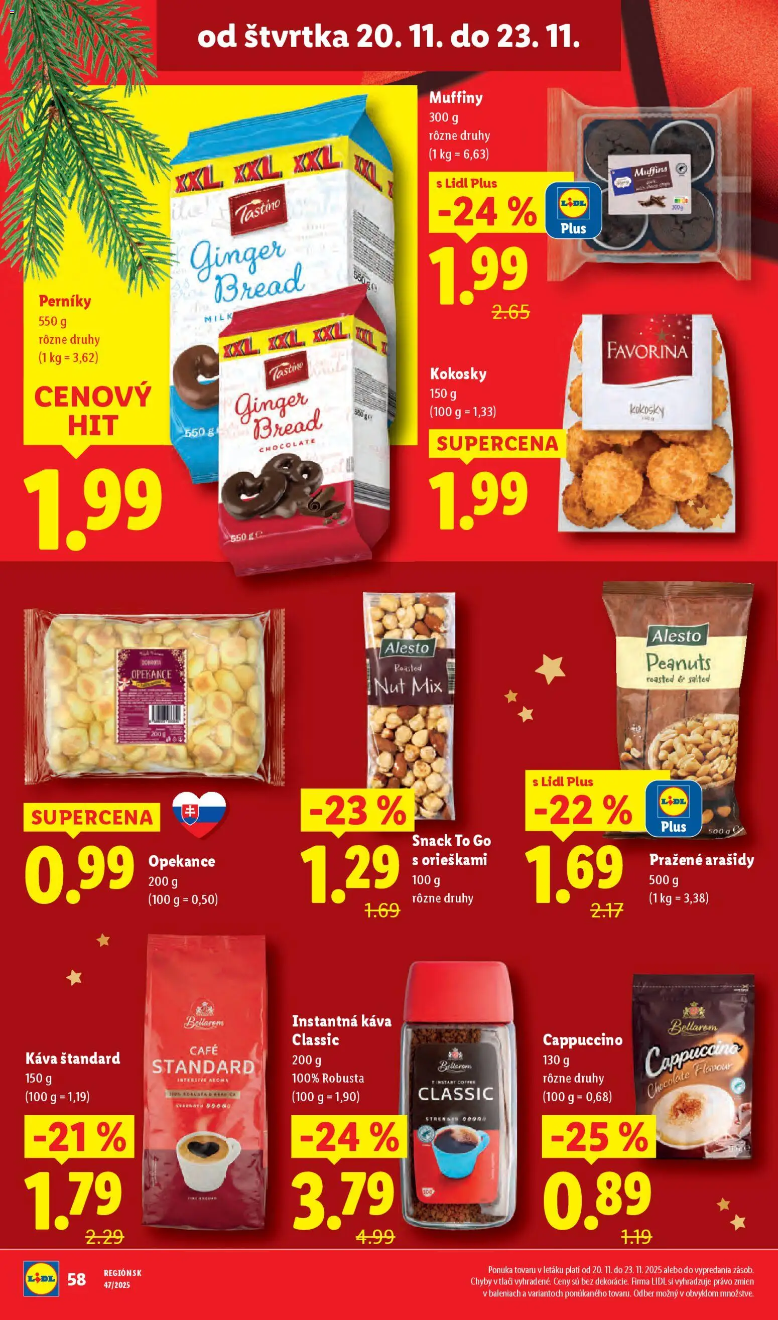 Nové Lidl akcie – leták je platný od 20.11.2025 | Strana: 28 | Produkty: Káva, Arašidy