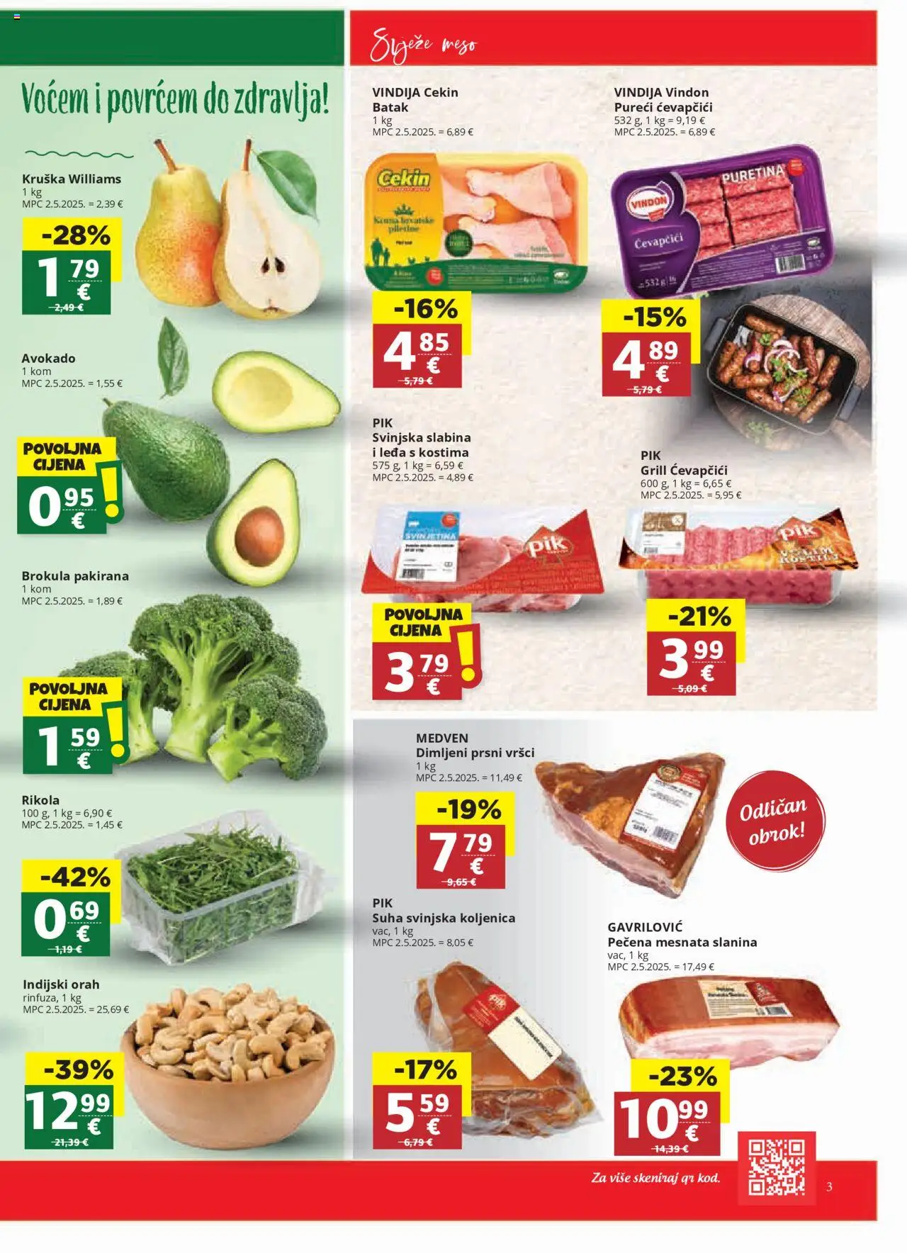 Ultra Gros katalog | vrijedi od 15.10.2025 | Stranica: 3 | Proizvodi: Puretina, Ćevapčići, Kruška, Indijski orah
