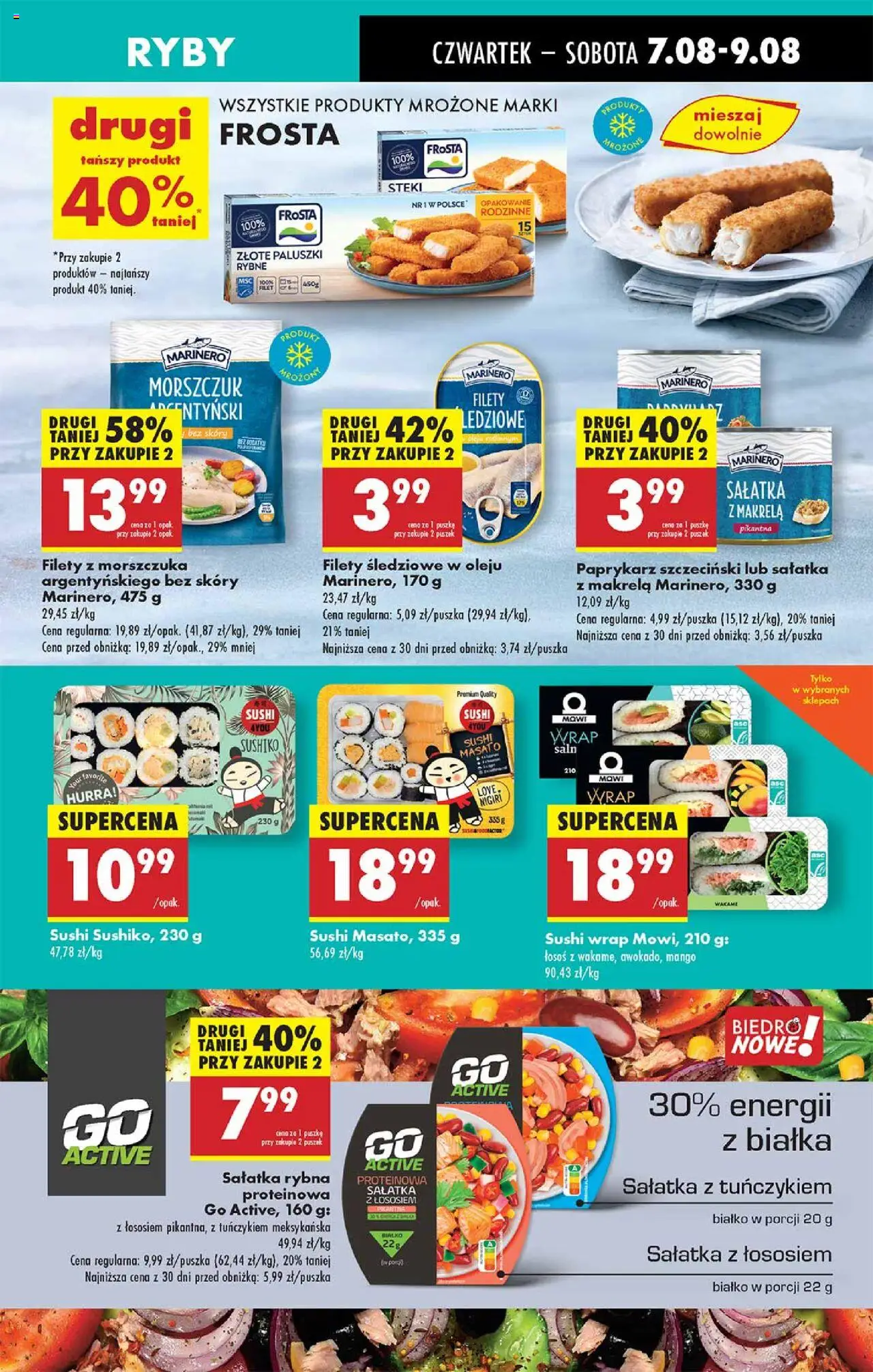 Biedronka gazetka - Oferta W tym tygodniu od 07.08.2025 | Strona: 25 | Produkty: Makrela, Sushi, Ryby, Sałatka