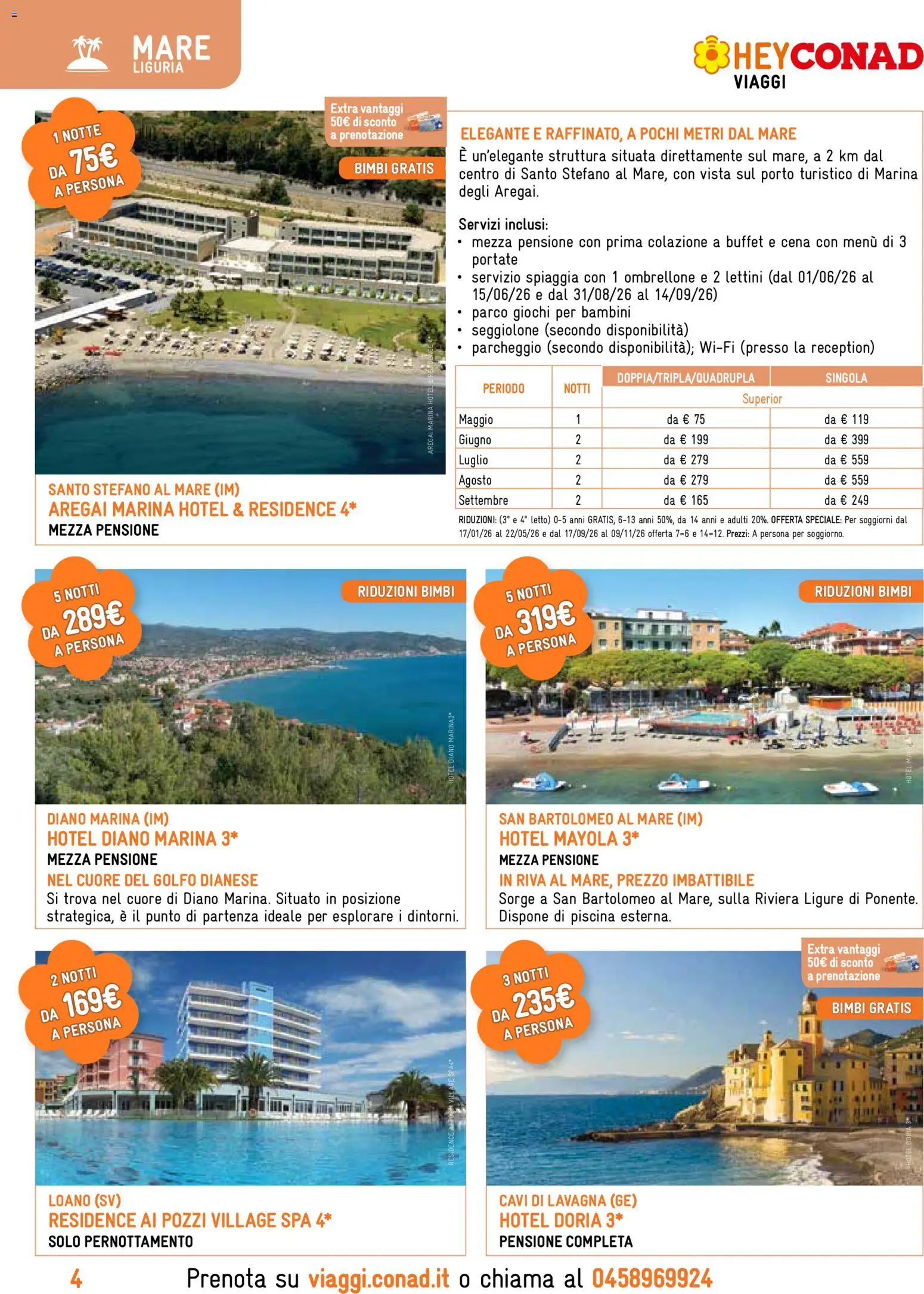 Volantino Conad del 01.04.2026 | Pagina: 4 | Prodotti: Ombrellone, Piscina, Letto