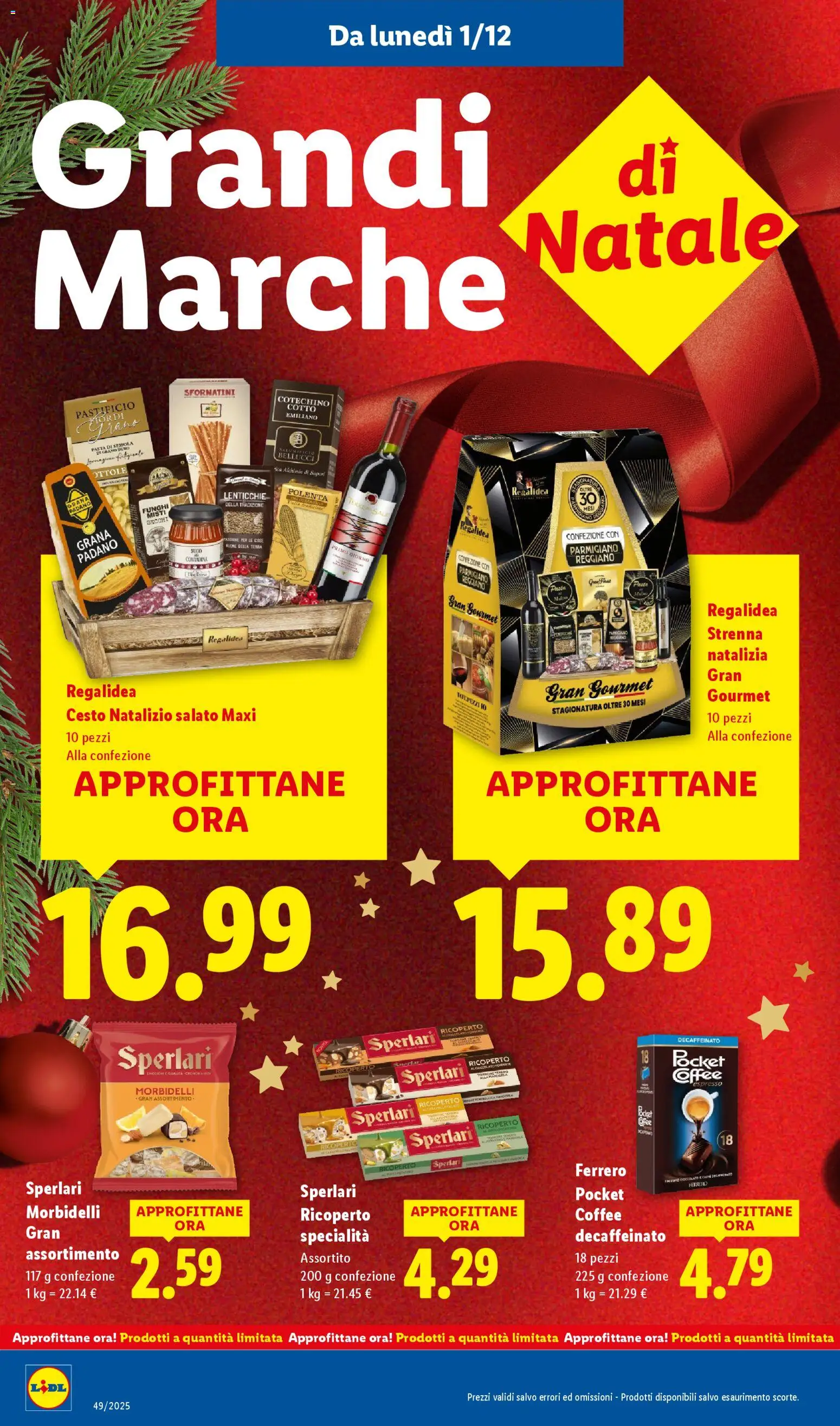 Volantino Lidl del 01.12.2025 | Pagina: 16 | Prodotti: Lenticchie, Sale, Funghi, Parmigiano