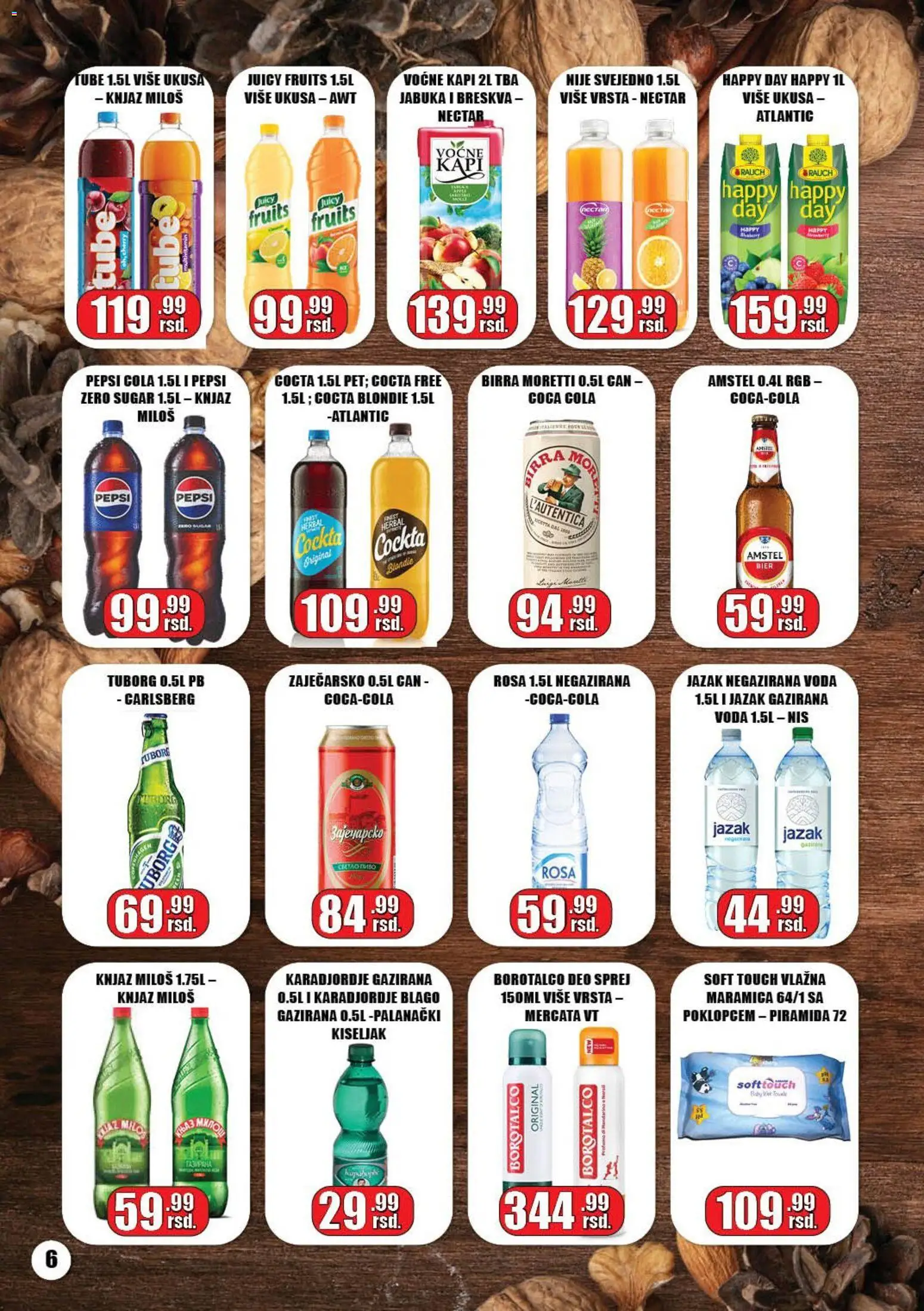 Gala MARKET katalog - važi od 05.11.2025 | Strana: 6 | Proizvode: Coca Cola, Birra Moretti, Carlsberg, Borotalco