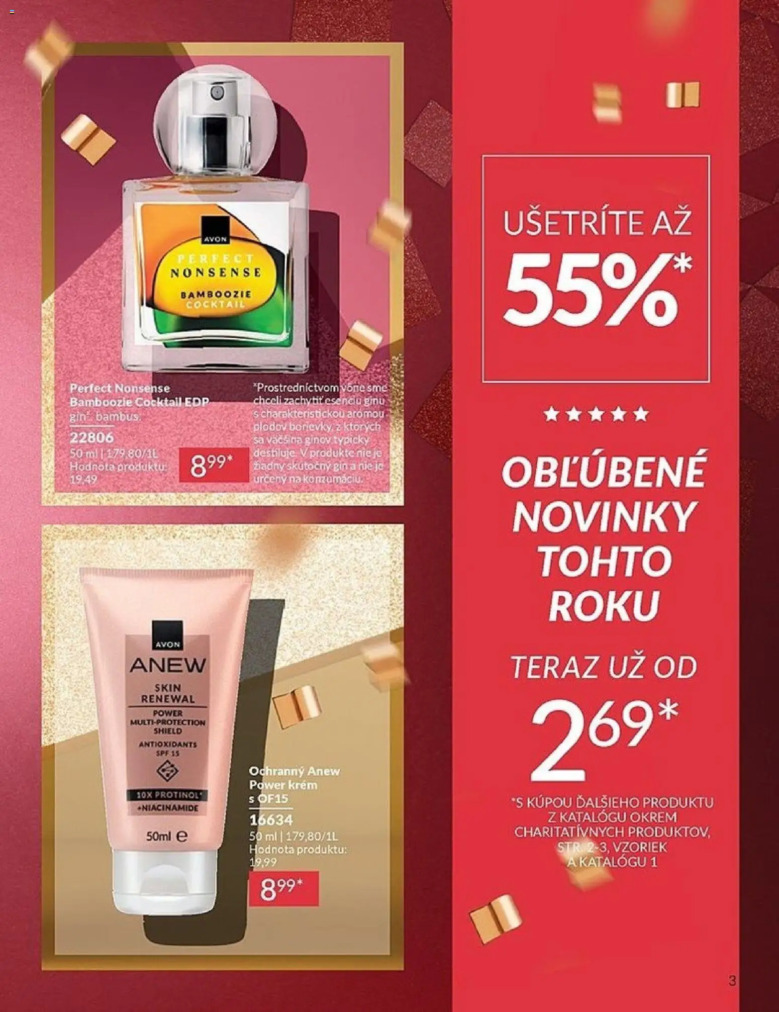 Nové Avon akcie – leták je platný od 01.12.2025 | Strana: 3 | Produkty: Gin, Krém