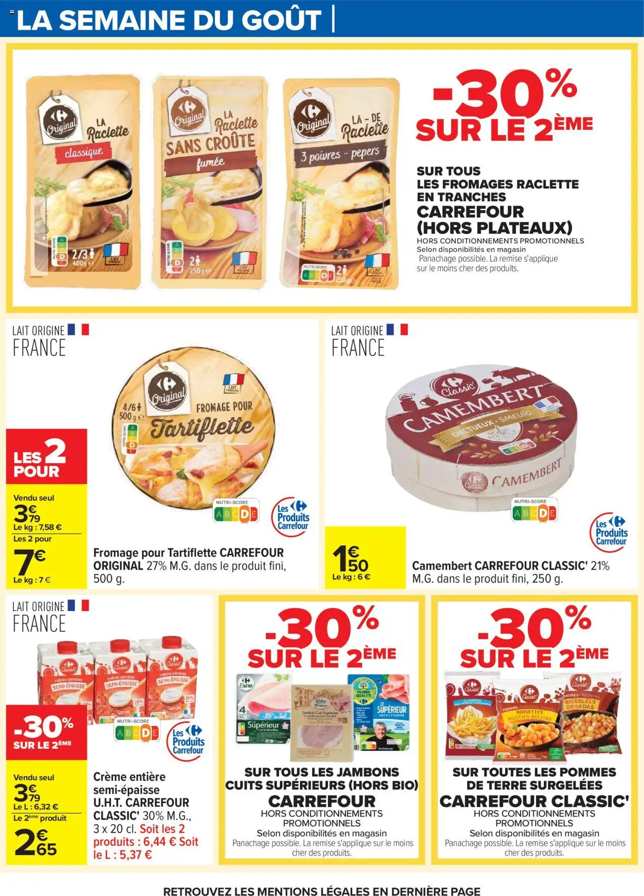 {H1} | Page: 8 | Produits: Pommes, Camembert, Crème, Fromage pour tartiflette