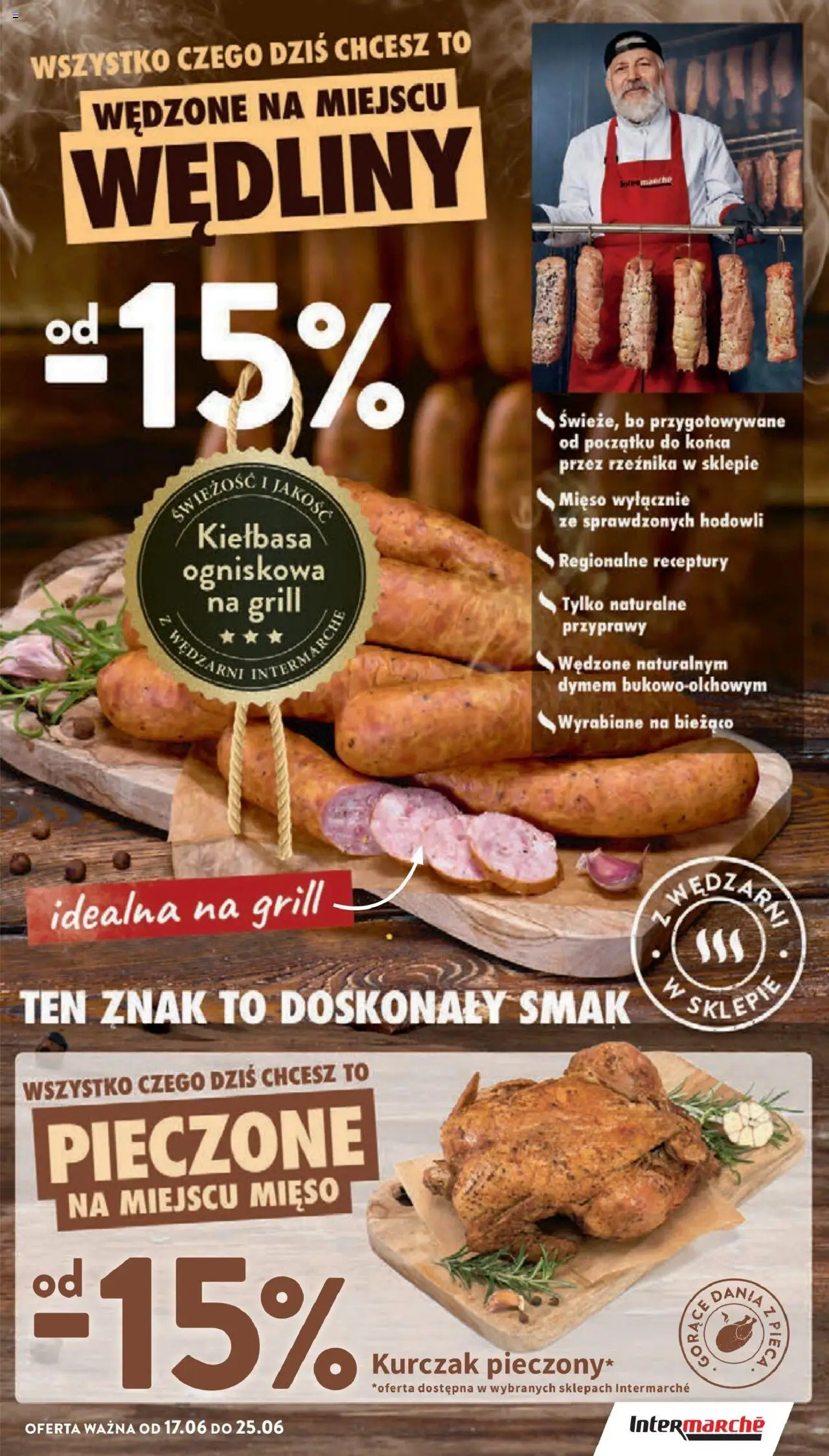 Intermarche Gazetka od 17.06.2025 | Strona: 15 | Produkty: Kiełbasa, Kurczak, Grill, Przyprawy