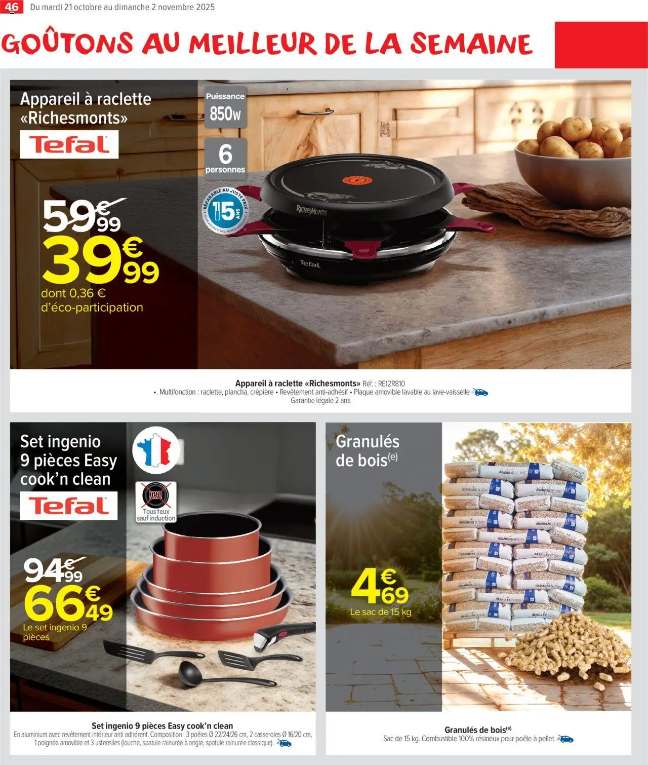 {H1} | Page: 48 | Produits: Sac, Combustible, Tefal, Appareil à raclette