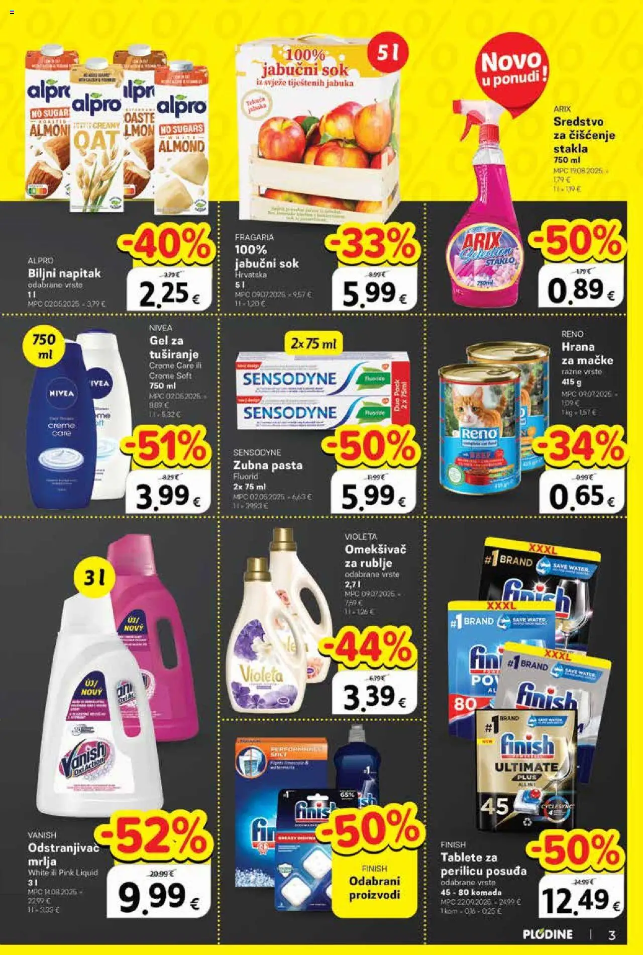 Plodine katalog | vrijedi od 01.10.2025 | Stranica: 3 | Proizvodi: Sok, Finish, Nivea, Violeta