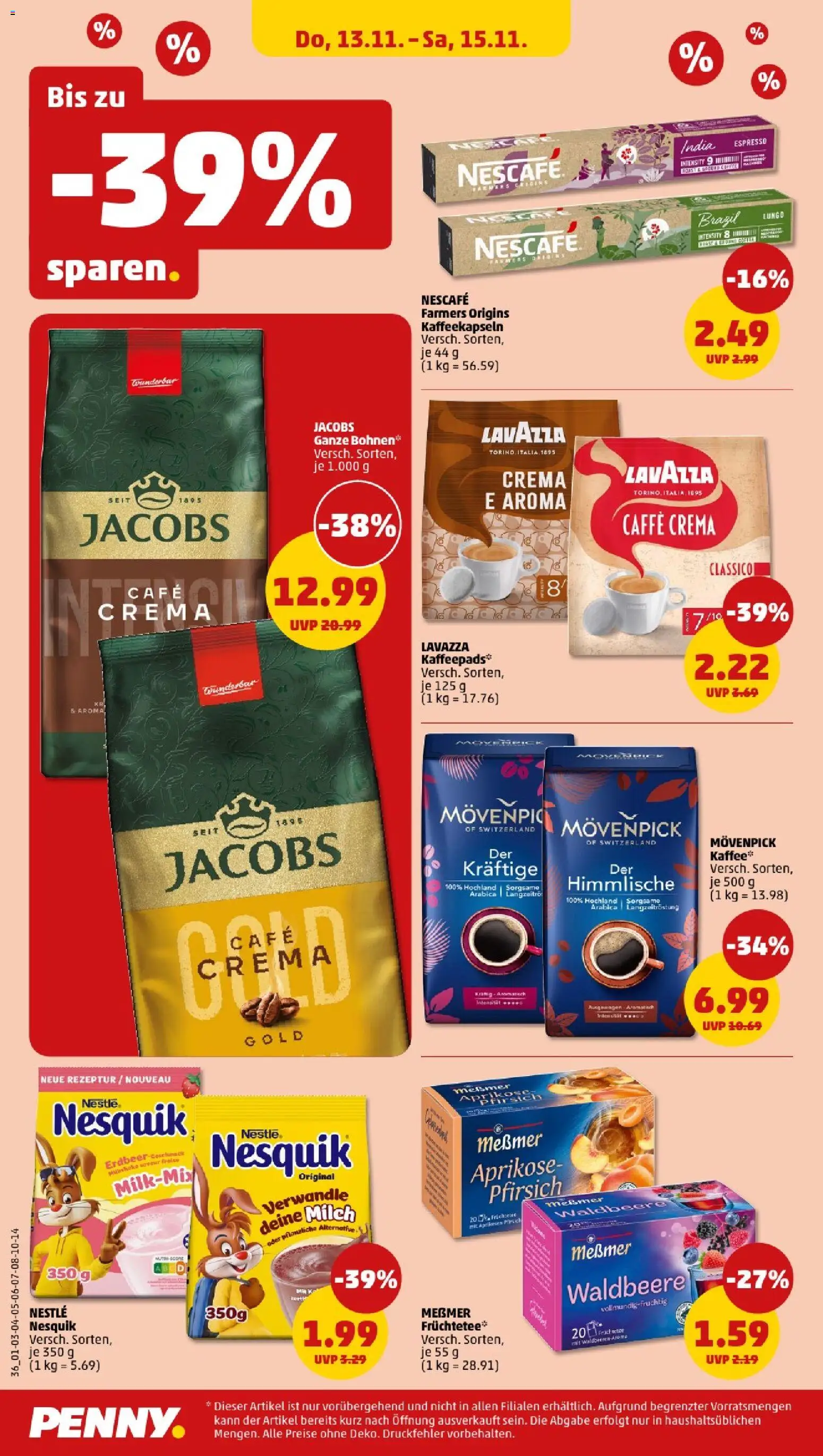 Penny - Baden-Württemberg – gültig ab 10.11.2025 | Seite: 36 | Produkte: Lavazza, Nescafe, Nesquik, Milch