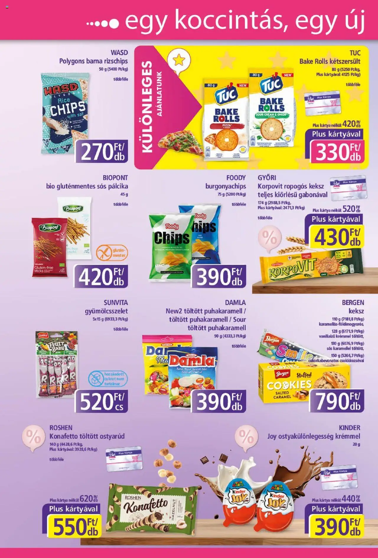 Plus Market akciós ujság - amely érvényes a következő dátumtól: 07.08.2025 | Oldal: 8 | Termékek: Chips, Sós pálcika, Kétszersült, Gluténmentes