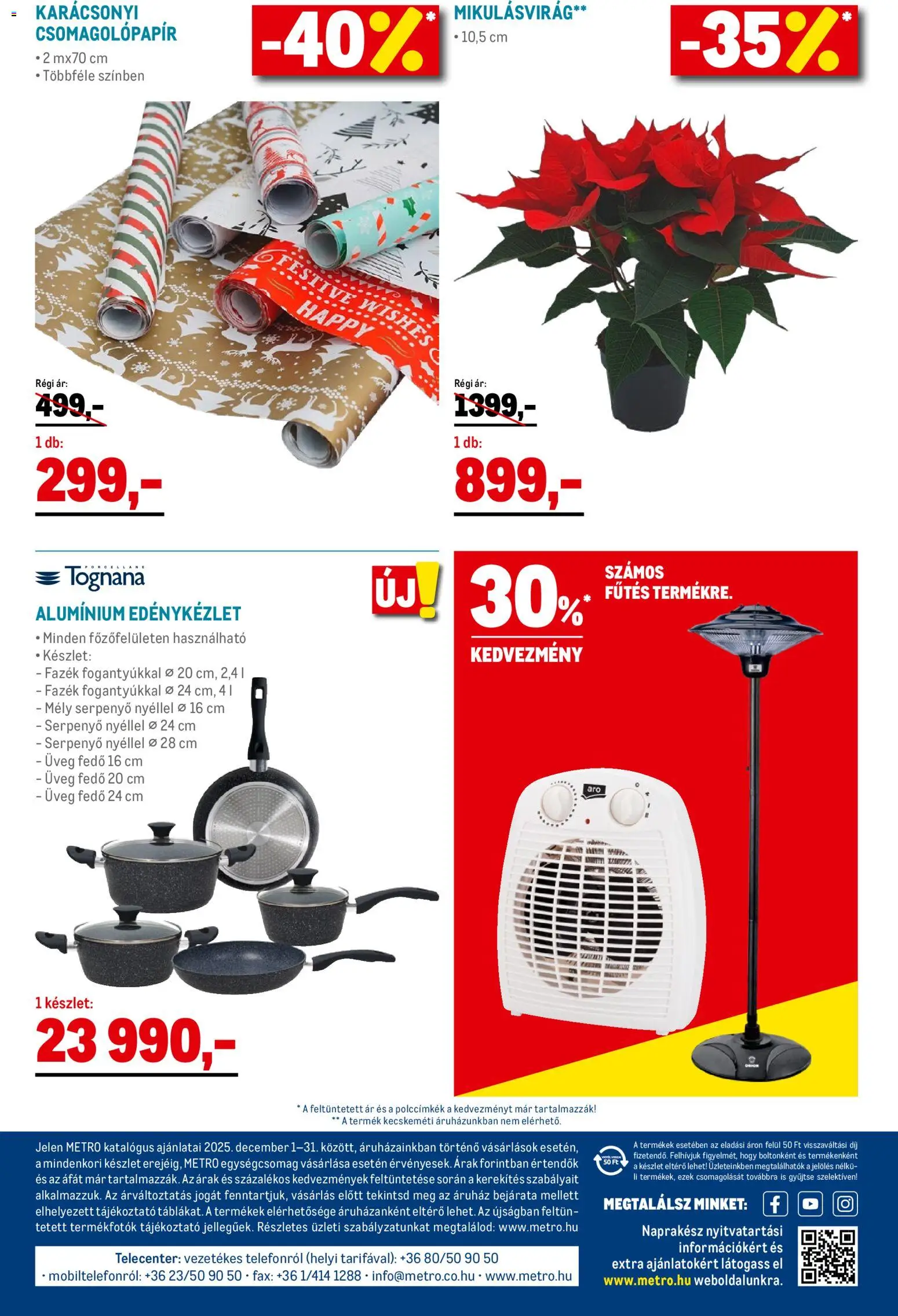 Metro akciós ujság - amely érvényes a következő dátumtól: 01.12.2025 | Oldal: 30 | Termékek: Serpenyő