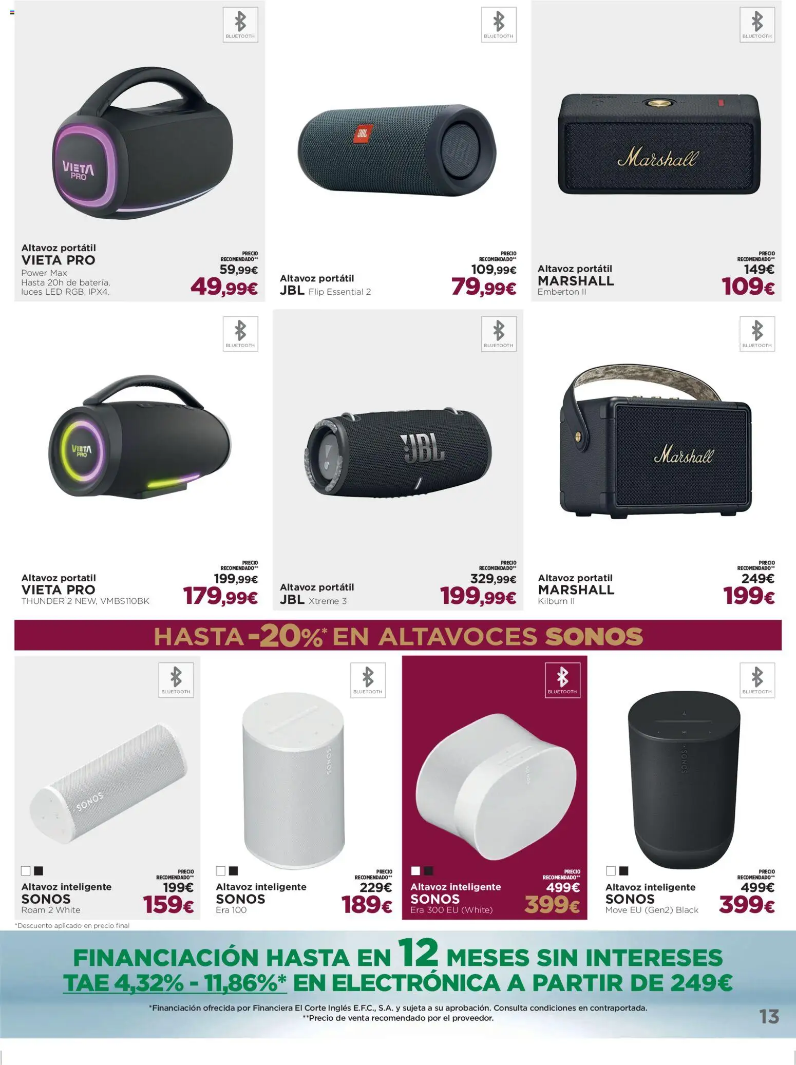 El Corte Inglés ofertas │ válido desde el 02.12.2025 | Página: 13 | Productos: Altavoces, Altavoz