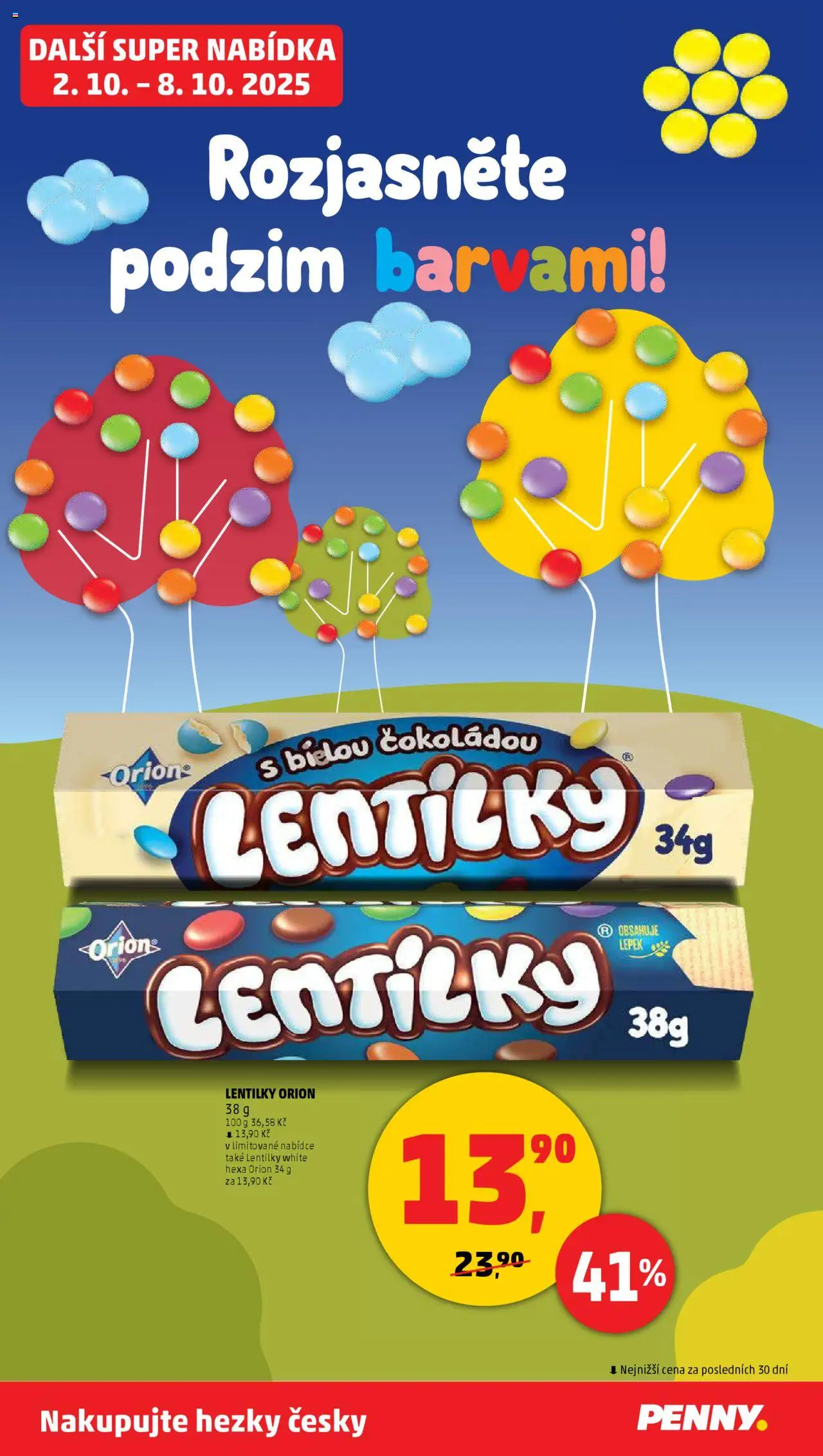 Penny Market leták - Čtvrtečník od 02.10.2025 | Strana: 33 | Produkty: Lentilky Orion, Lentilky