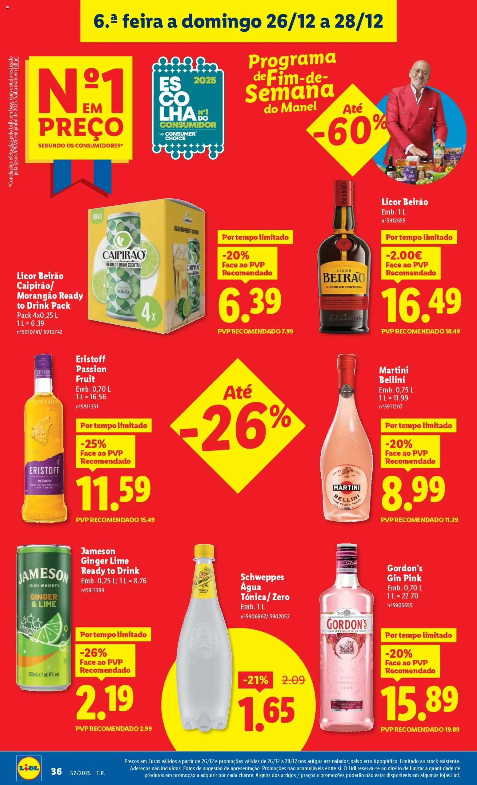 Lidl folheto │ válido de 22.12.2025 | Página: 36 | Produtos: Agua, Licor, Gin, Vodka