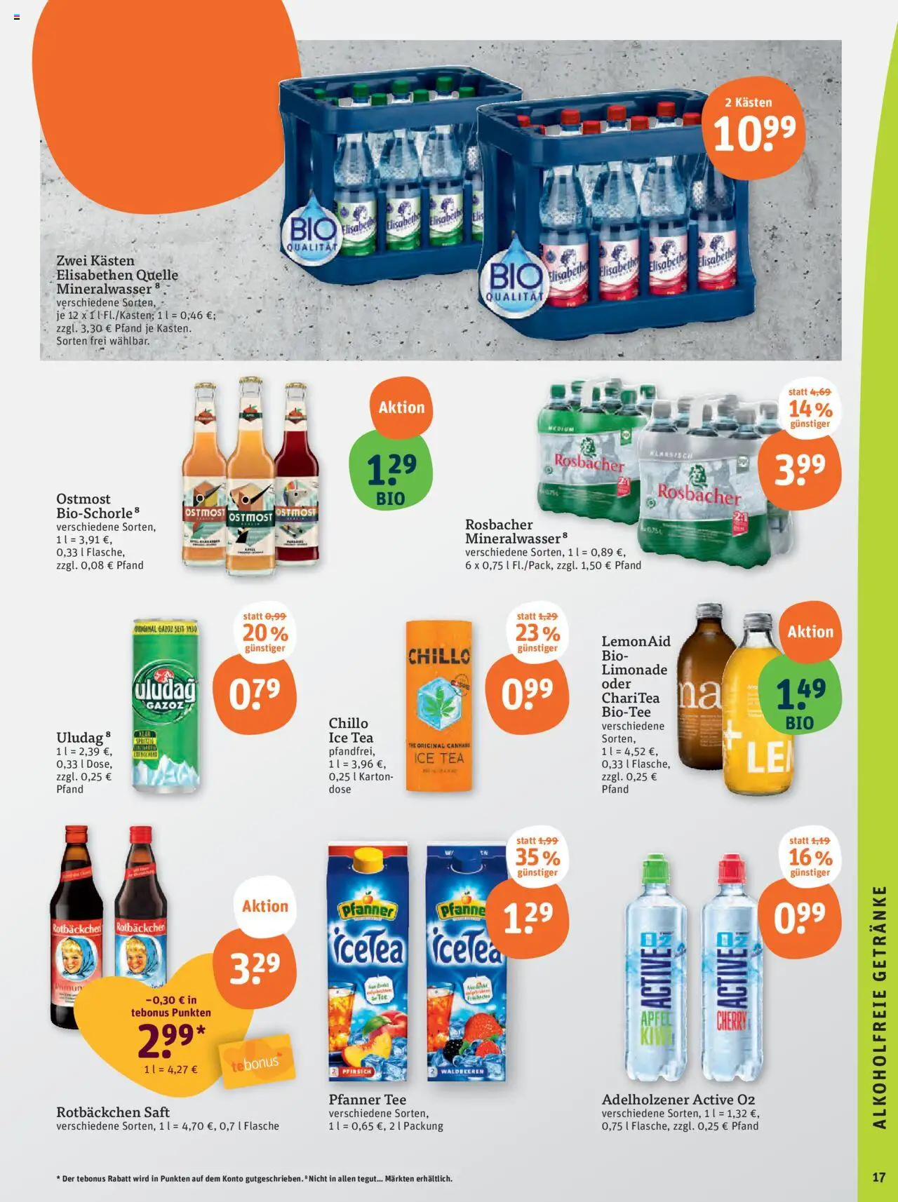 Tegut Prospekt – gültig ab 06.10.2025 | Seite: 19 | Produkte: Adelholzener, Limonade, Mineralwasser, Pfirsich