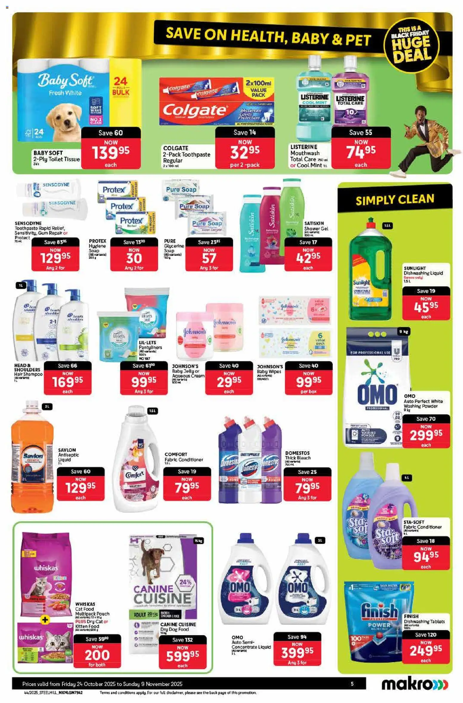 New Makro catalogue – valid from 24.10.2025 | Page: 5 | Products: Toilet, Shampoo, Conditioner, Washing powder