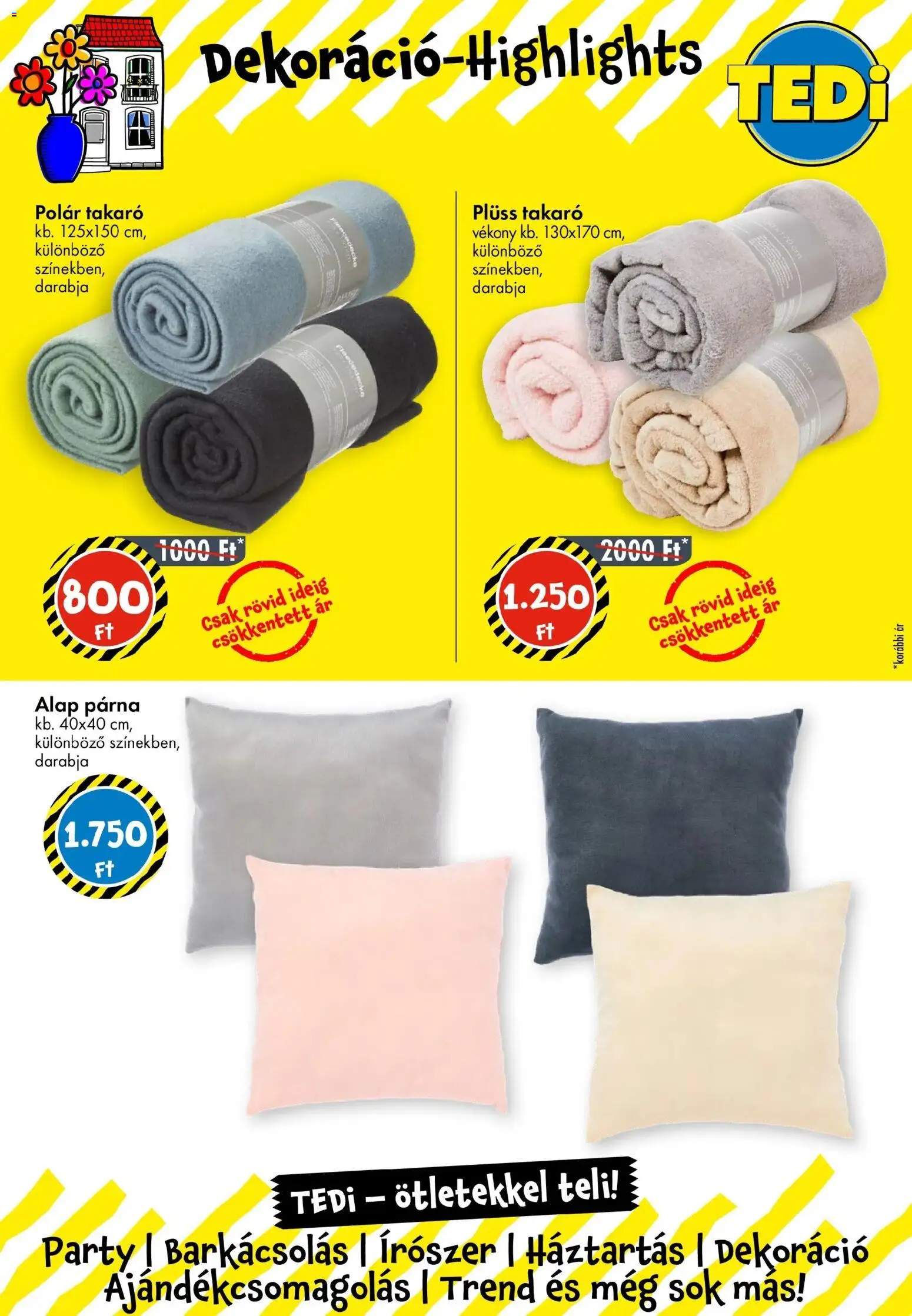 TEDi akciós ujság - amely érvényes a következő dátumtól: 27.02.2026 | Oldal: 13 | Termékek: Plüss, Párna, Takaró, Dekoráció