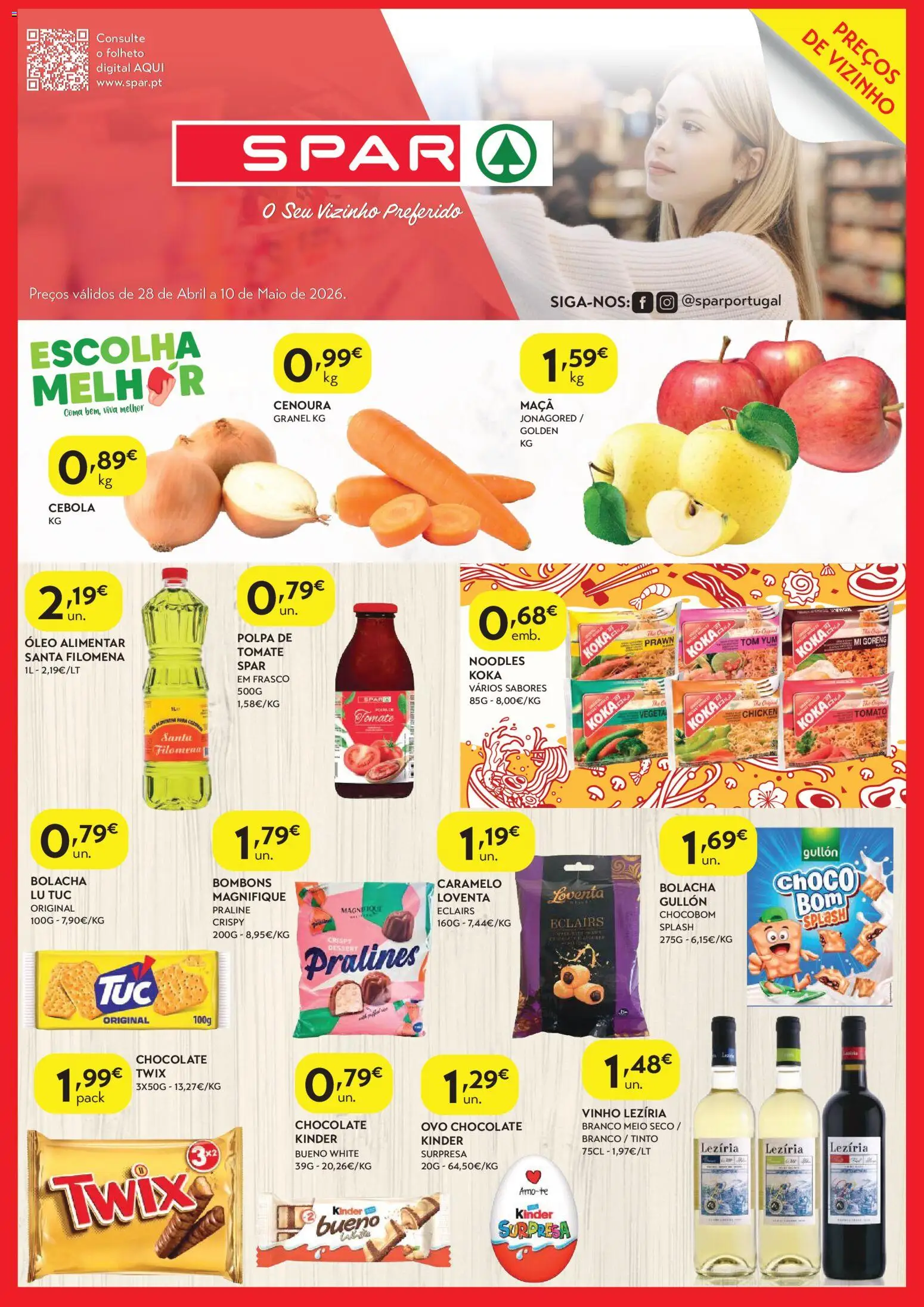 Spar folheto │ válido de 28.04.2026 | Página: 1 | Produtos: Cebola, Maça, Vinho, Tomate