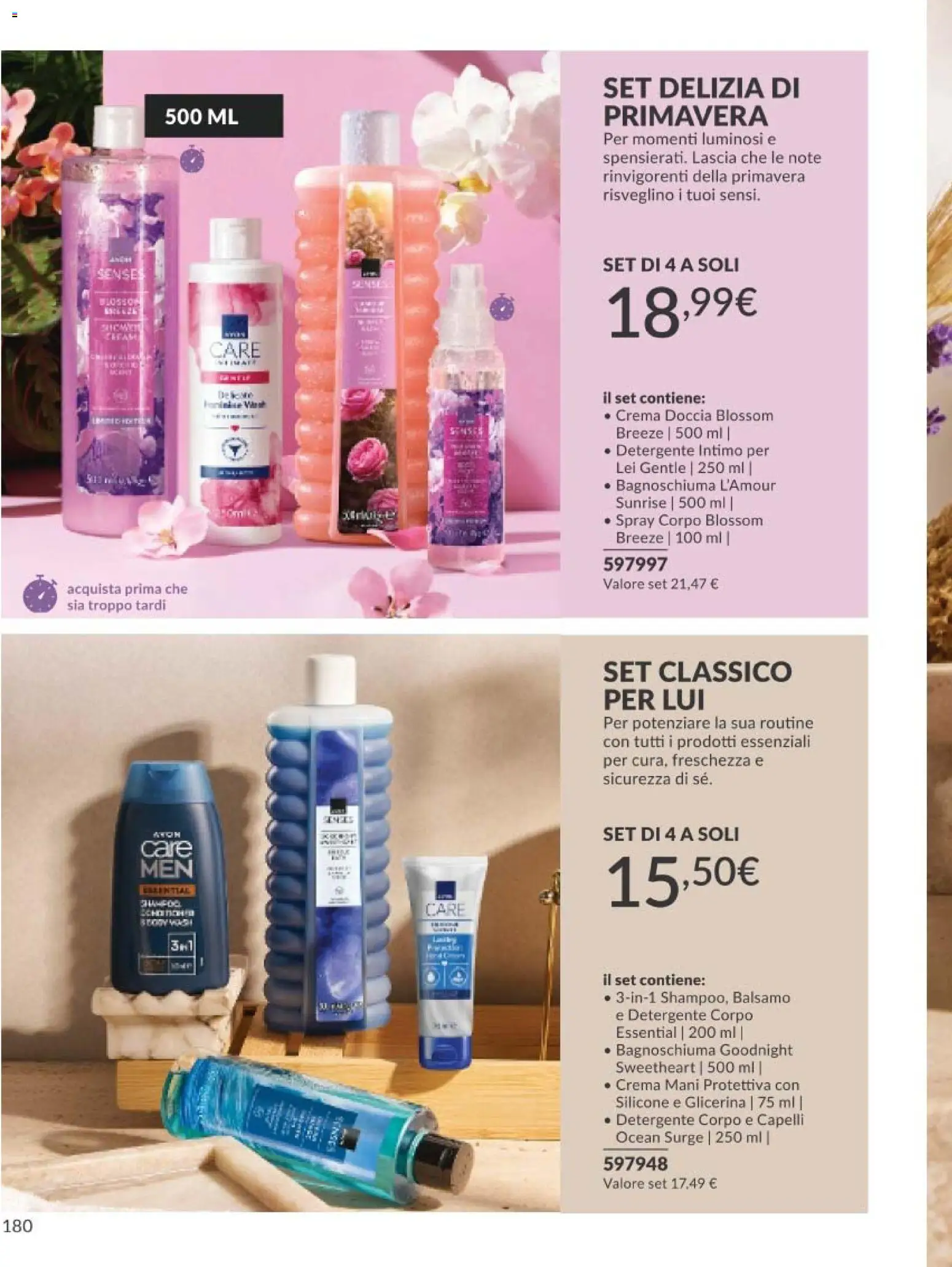 Volantino Avon del 01.05.2026 | Pagina: 180 | Prodotti: Balsamo, Bagnoschiuma, Detergente, Doccia