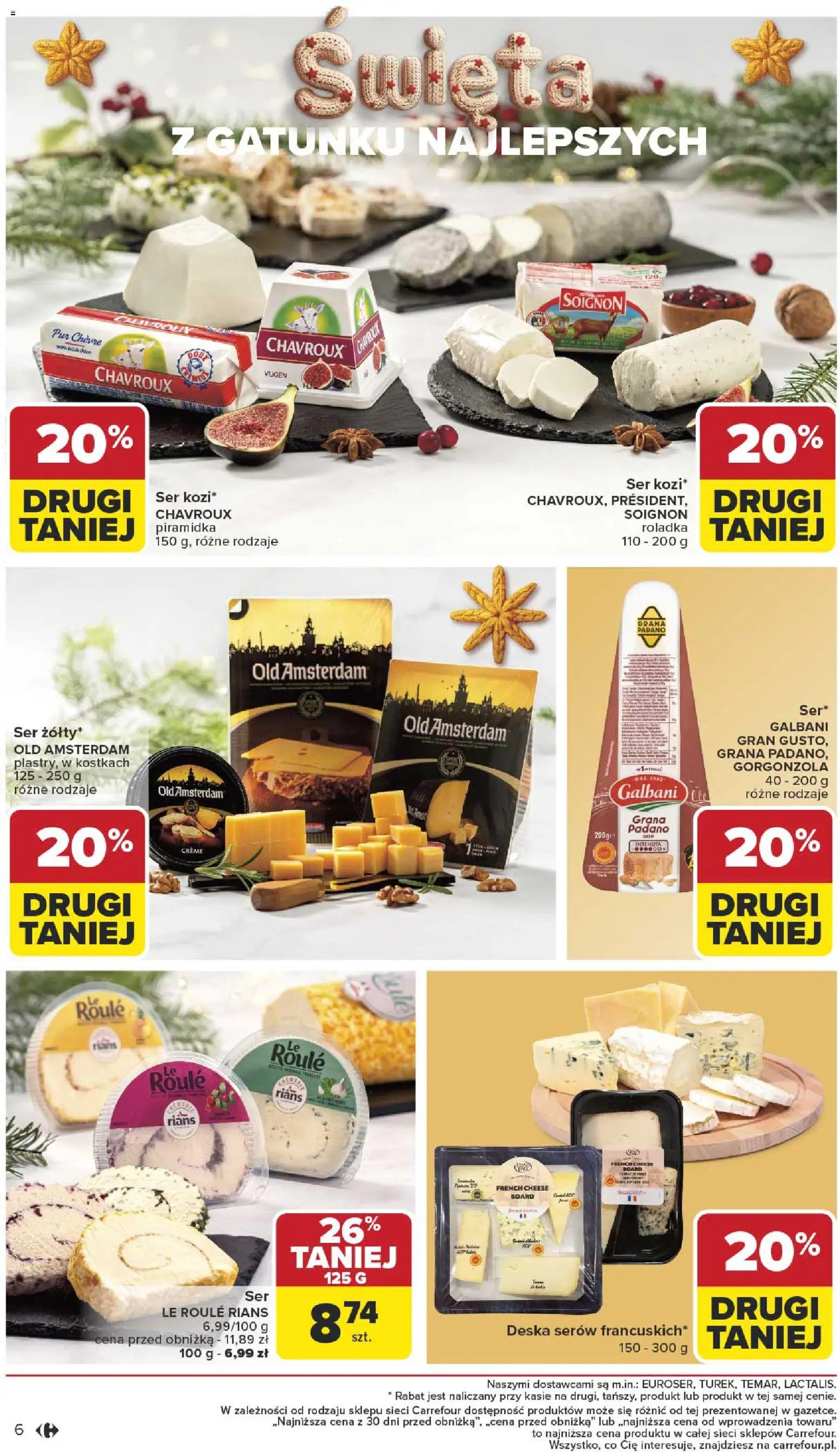 Carrefour Gazetka - Święta od 01.12.2025 | Strona: 6 | Produkty: Grana padano, Deska serów, Ser, Gorgonzola