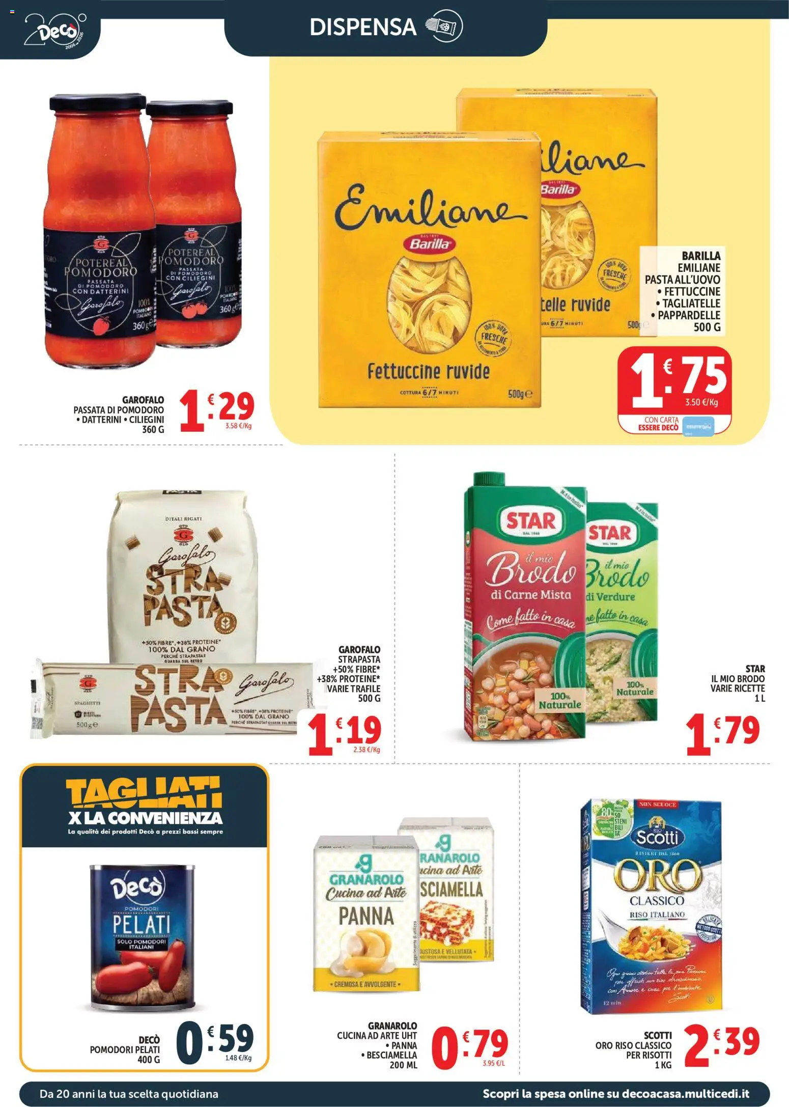 Volantino Decò del 17.03.2026 | Pagina: 12 | Prodotti: Tagliatelle, Verdure, Pasta, Fettuccine