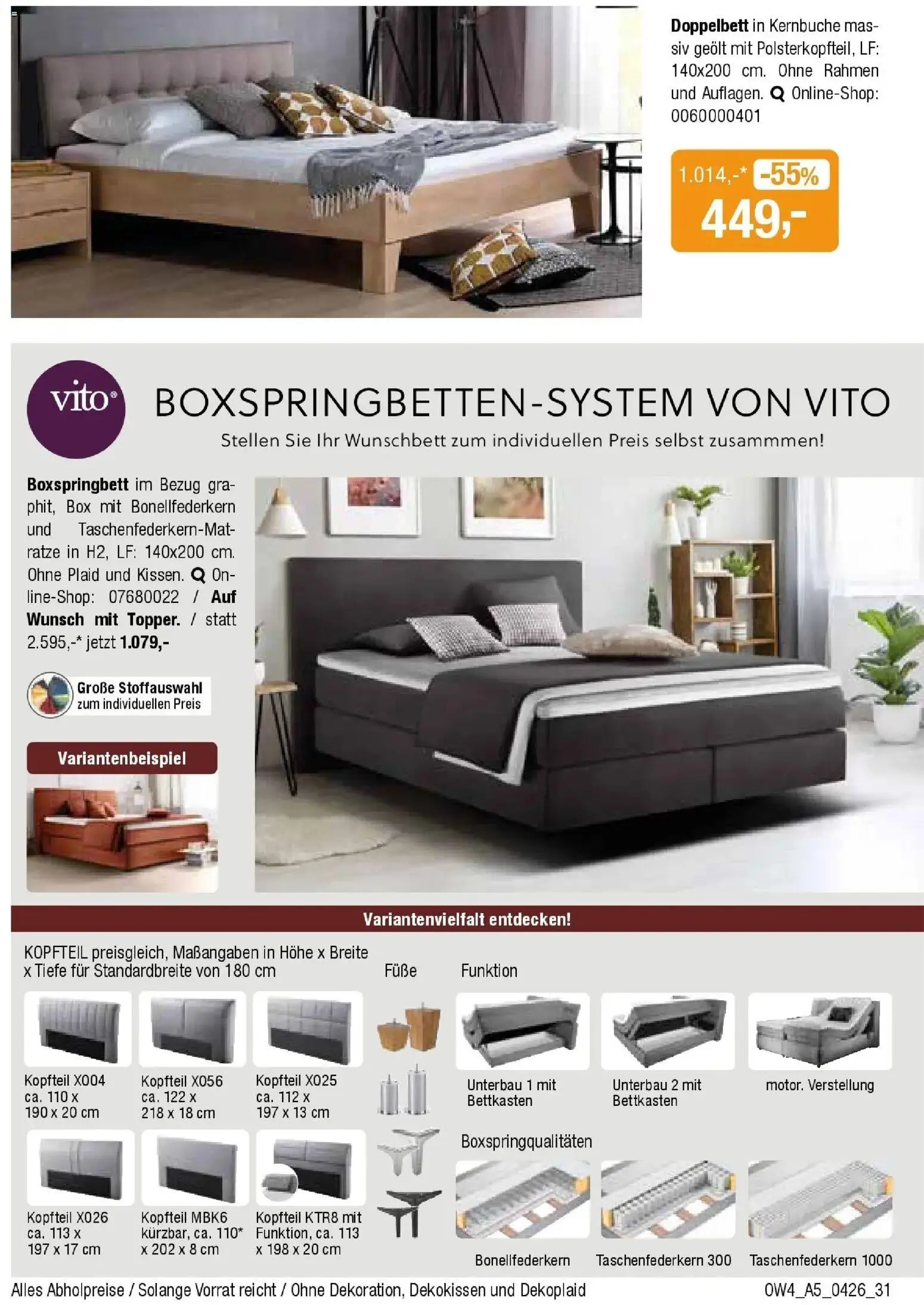 Angebote - Für Zuhause-Liebhaber – gültig ab 01.04.2026 | Seite: 31 | Produkte: Boxspringbett, Doppelbett, Box