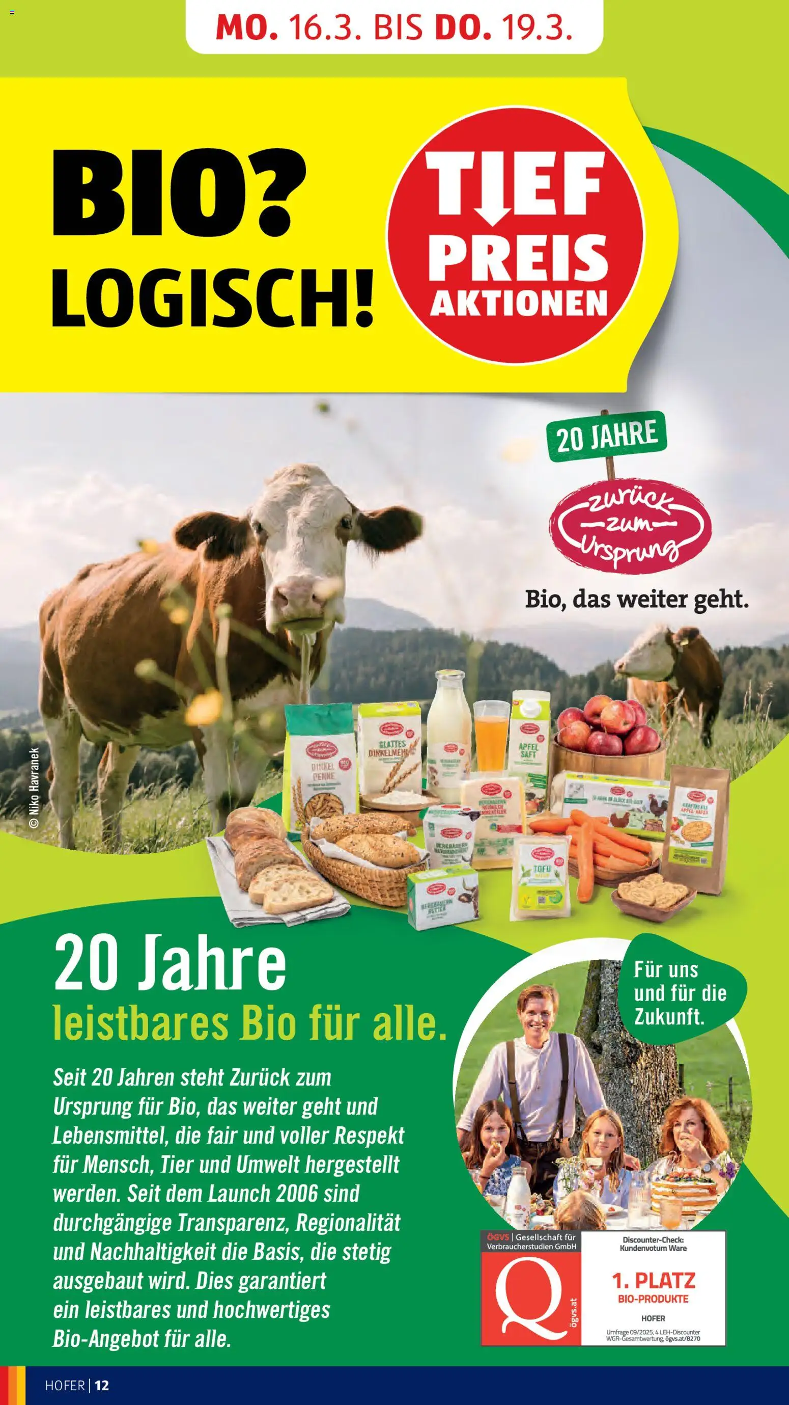 Hofer Flugblatt gültig ab 11.03.2026 | Seite: 16 | Produkte: Butter, Saft, Äpfel