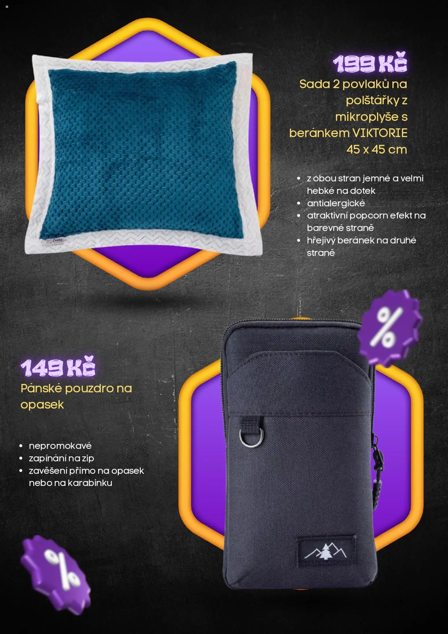 Decodoma Black Friday od 10.11.2025 | Strana: 3 | Produkty: Polštářky, Opasek, Pouzdro, Popcorn