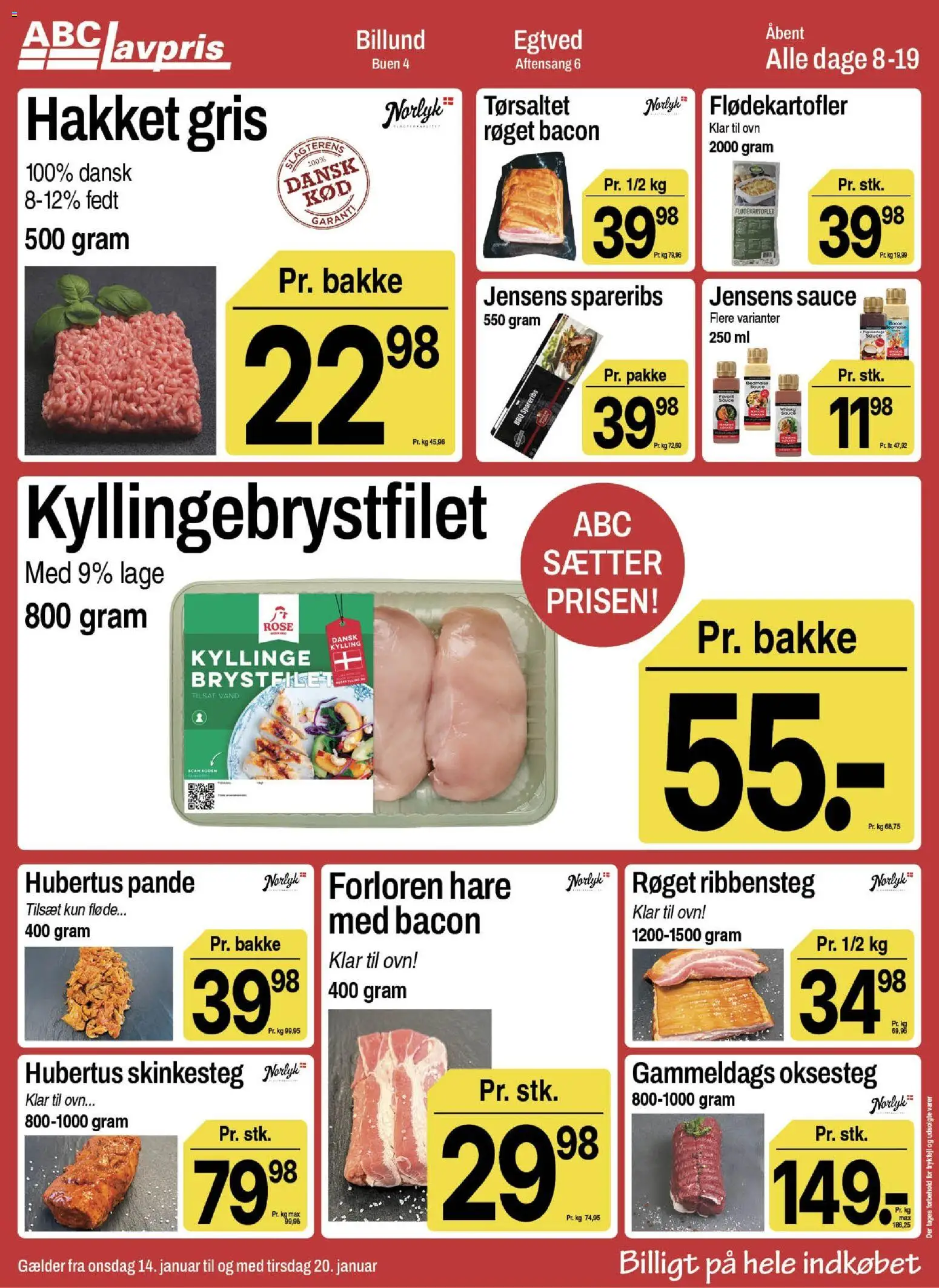 Abc Lavpris tilbudsavis – gyldig fra 14.01.2026 | Side: 5 | Produkter: Fløde, Spareribs, Bacon, Ovn