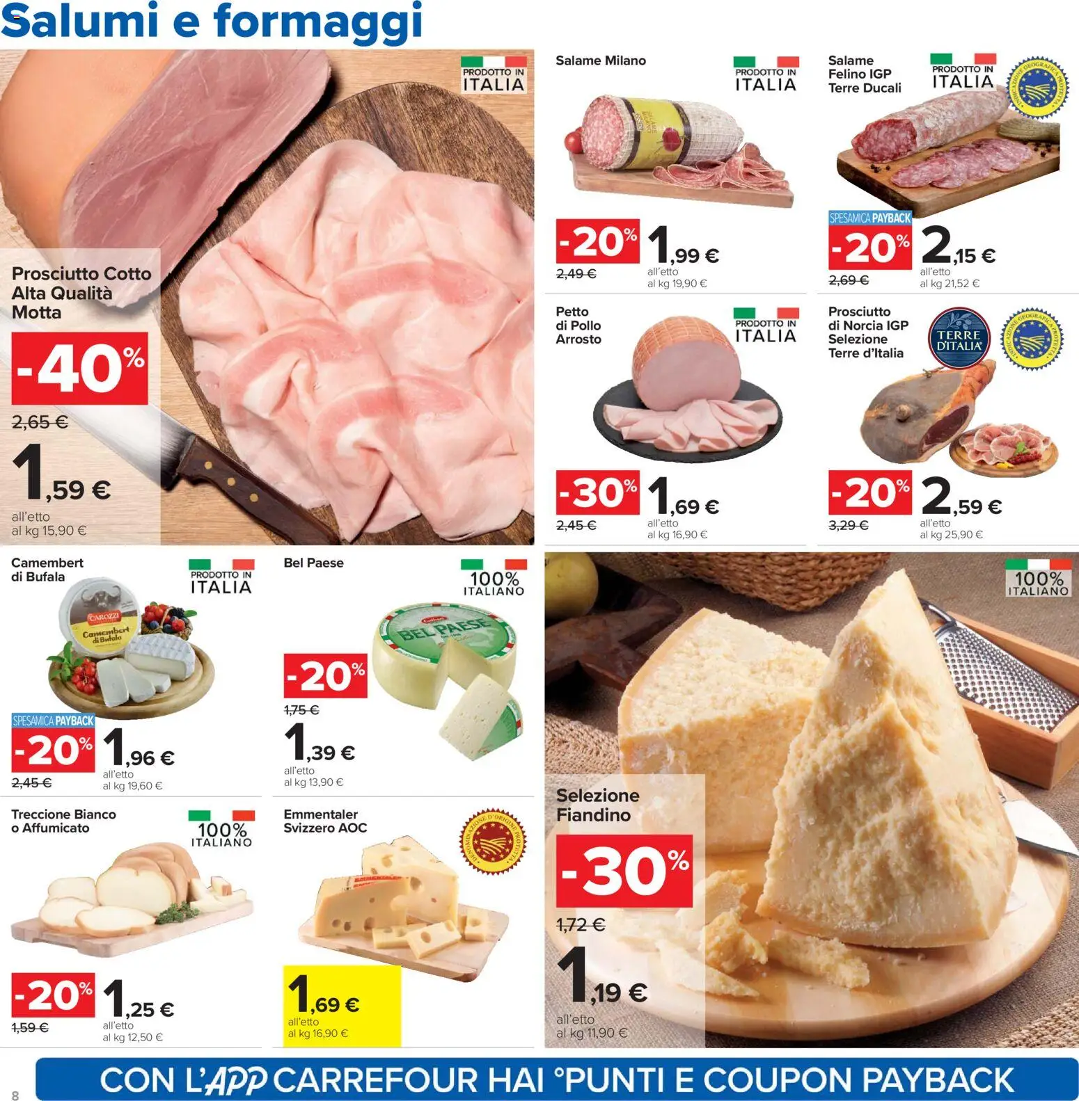 Volantino Carrefour del 07.04.2026 | Pagina: 8 | Prodotti: Prosciutto Cotto, Salame, Pollo, Prosciutto