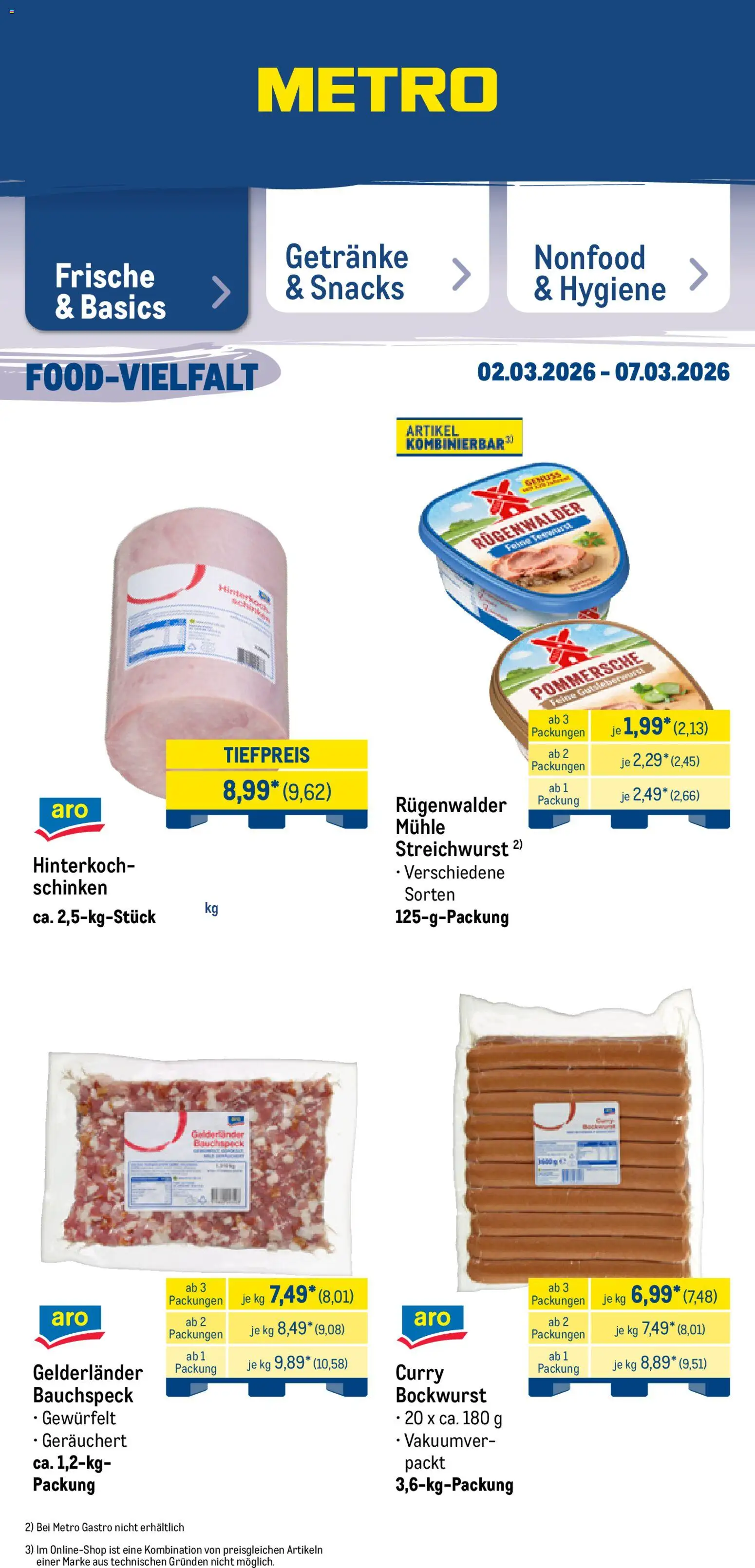 Metro Prospekt 	 – gültig ab 02.03.2026 | Seite: 14 | Produkte: Bockwurst, Mühle, Schinken