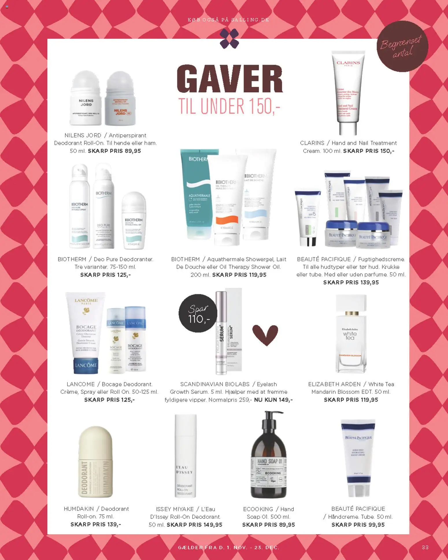 Salling tilbudsavis – gyldig fra 01.11.2025 | Side: 33 | Produkter: Deodorant, Antiperspirant, Krukke