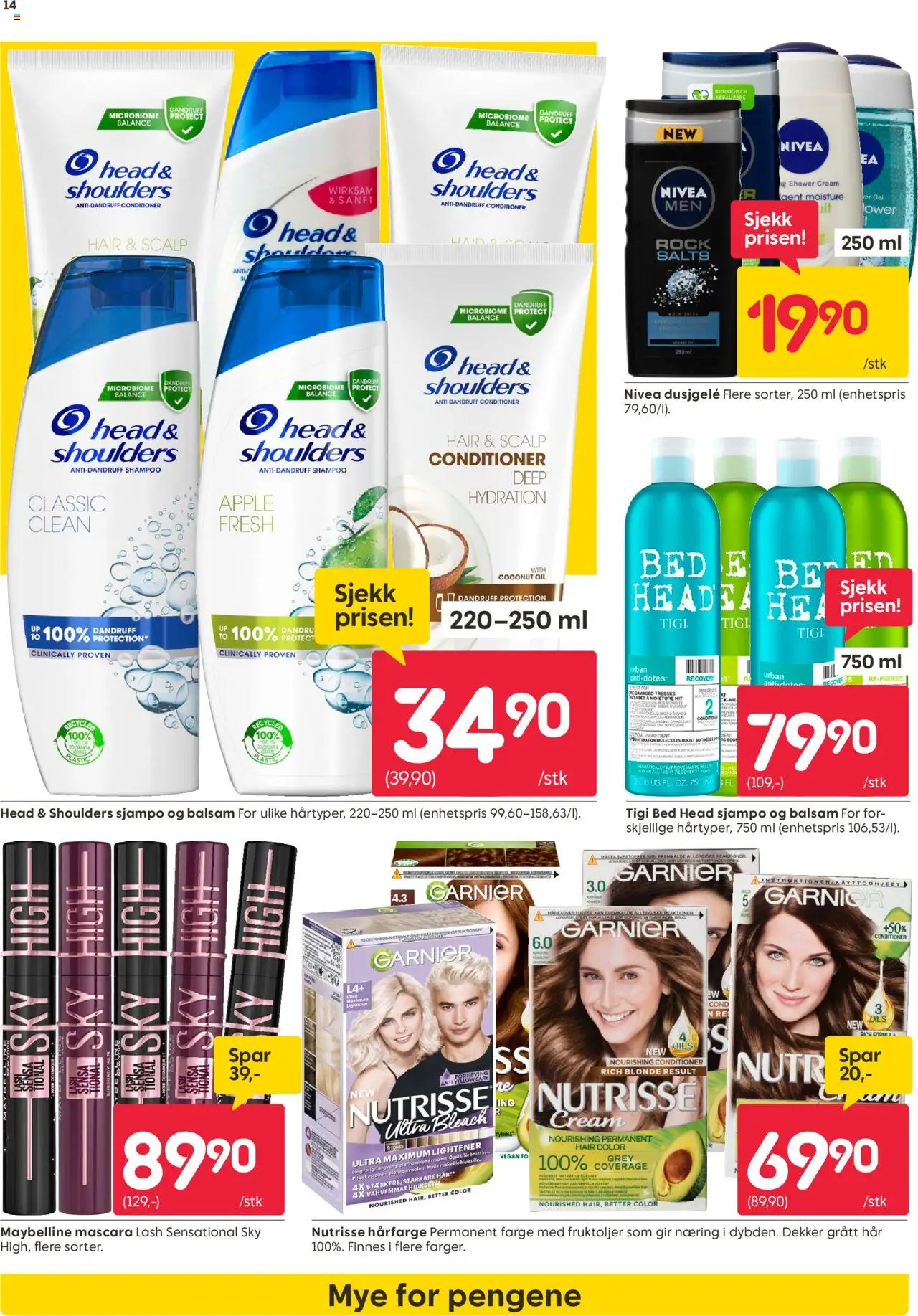  | Side: 14 | Produkter: Dusjgelé, Mascara, Jupe en jean, Balsam