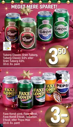 Faxe Kondi pink, Faxe Kondi, Faxe Kondi 0 kcal., appelsin 0 kcal. eller Pepsi Max, 33 cl. Ex. pant gyldig fra 14.12.2025 | Side: 18