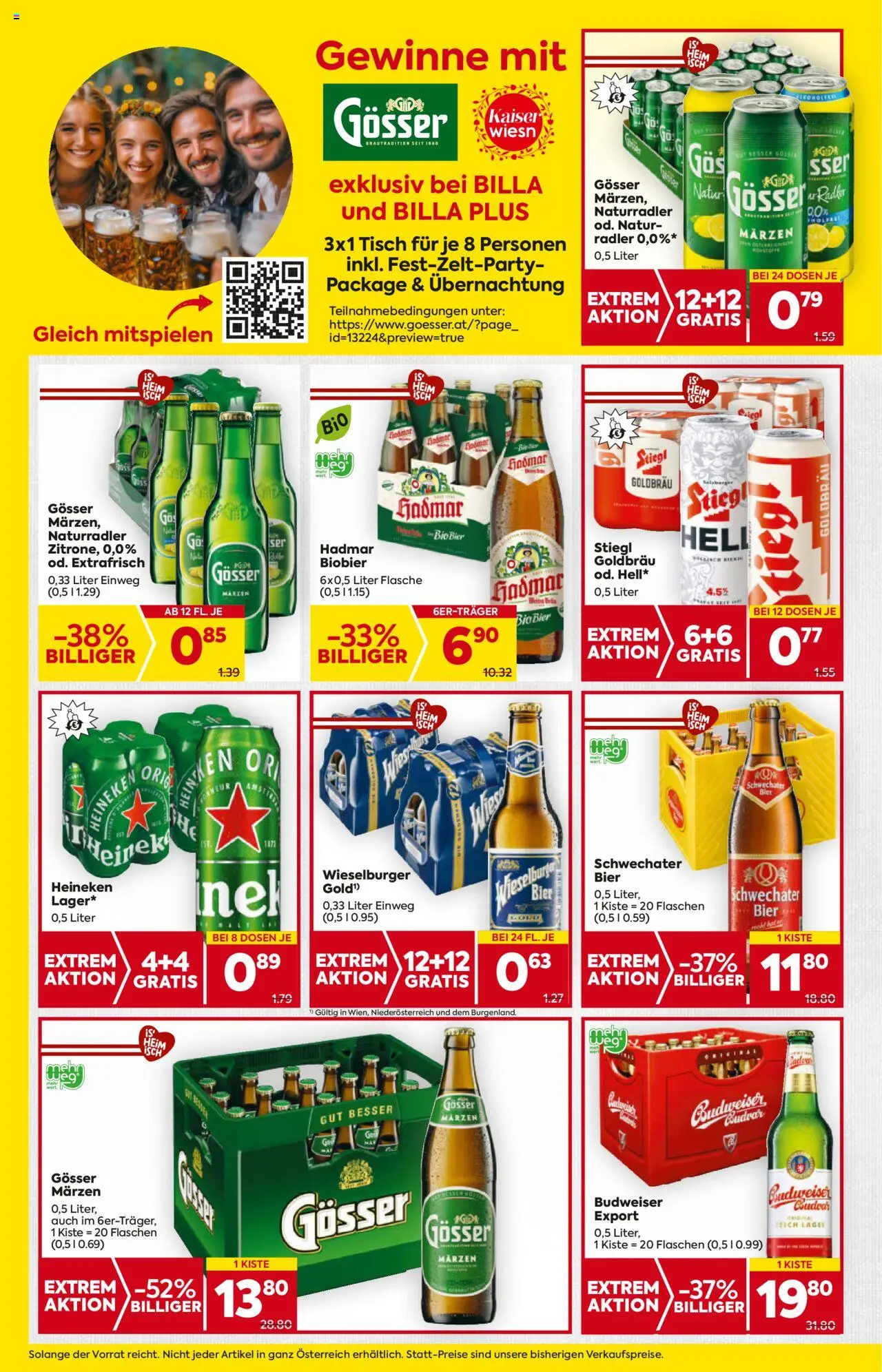 Billa AT akciós ujság - amely érvényes a következő dátumtól: 28.08.2025 | Oldal: 16 | Termékek: Radler, Heineken, Budweiser, Gösser