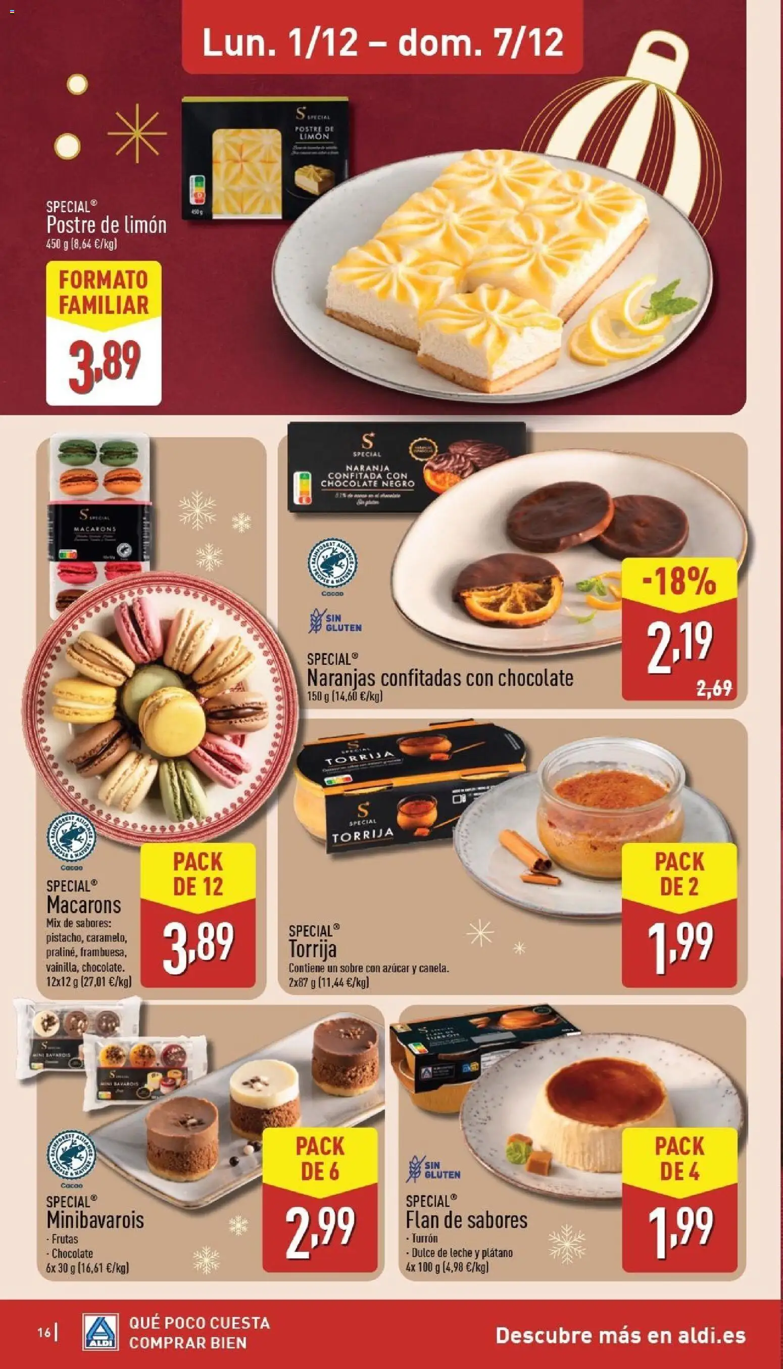 Aldi folleto Canarias │ válido desde el 01.12.2025 | Página: 16 | Productos: Leche, Chocolate, Naranjas, Φρυγανιές σικάλεως
