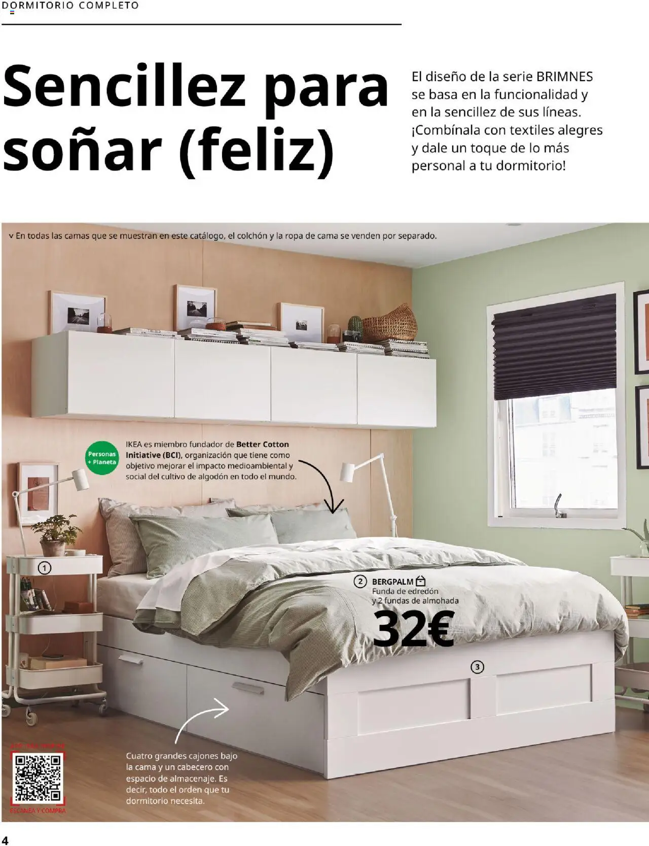 Catálogo IKEA Dormitorios │ válido desde el 04.02.2025 | Página: 4 | Productos: Edredón, Colchon, Cama, Almohada