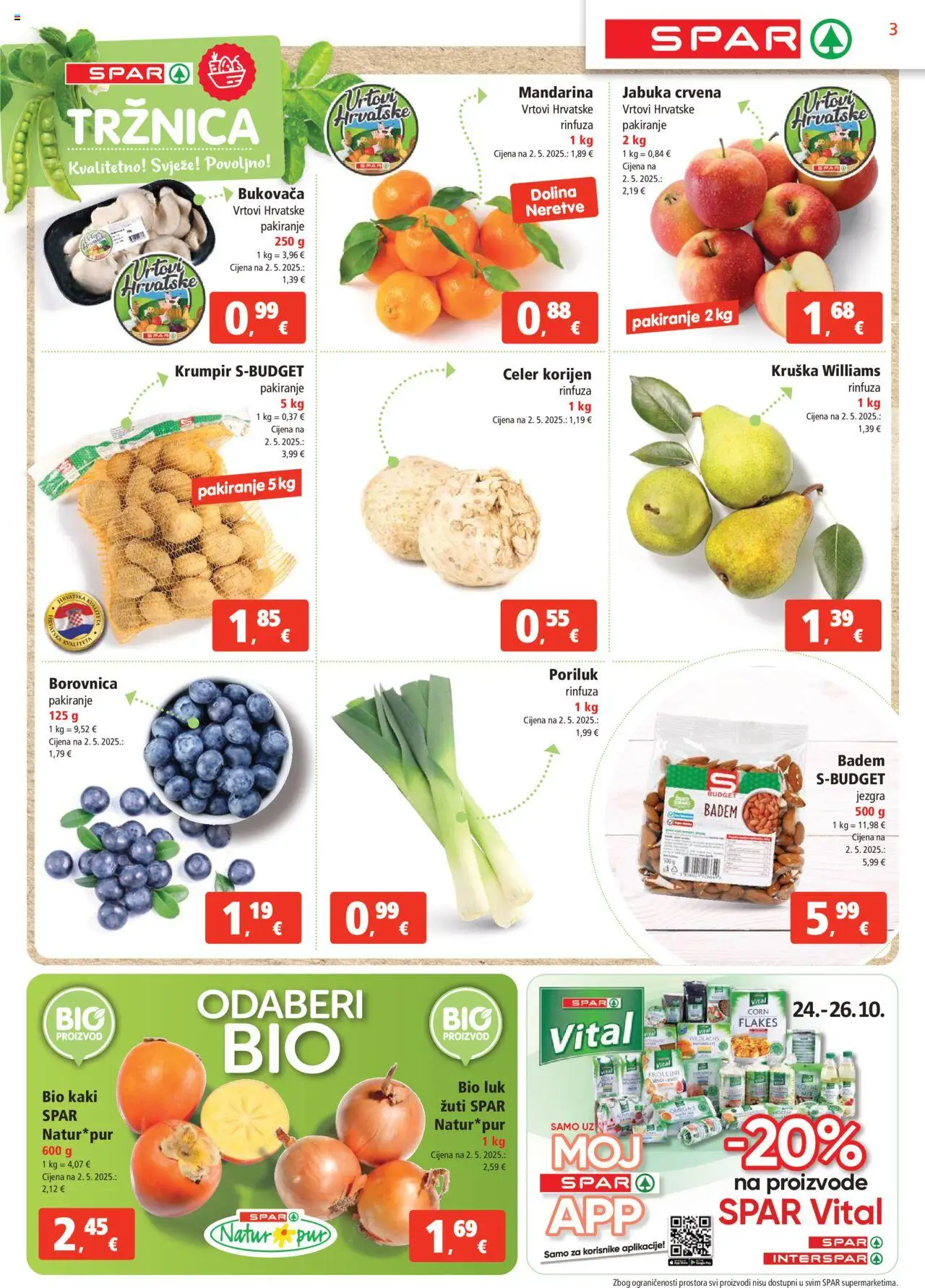Spar katalog | vrijedi od 22.10.2025 | Stranica: 3 | Proizvodi: Celer, Poriluk, Badem, Jabuka