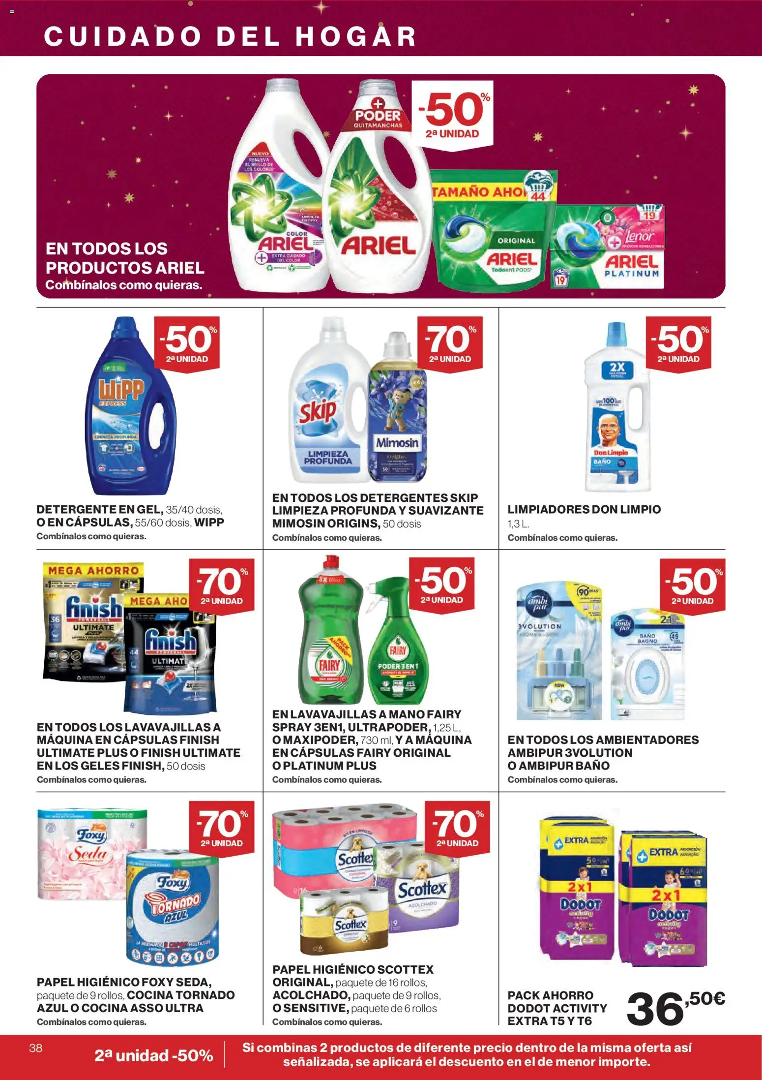 Hipercor catálogo │ válido desde el 18.12.2025 | Página: 42 | Productos: Quitamanchas, Papel higienico, Suavizante, Lavavajillas