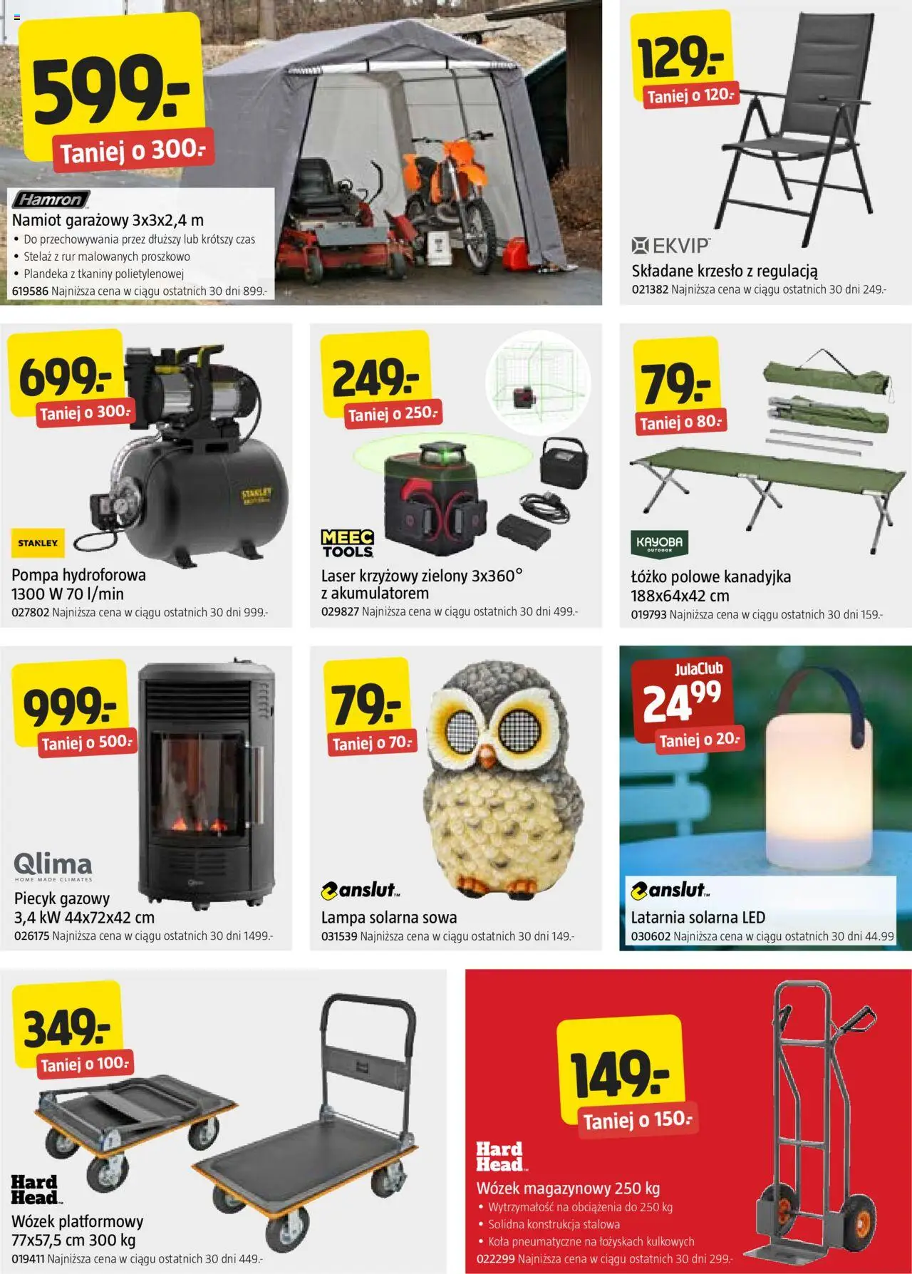 Jula Gazetka od 07.08.2025 | Strona: 8 | Produkty: Lampa solarna, Piecyk, Krzesło, Laser krzyżowy