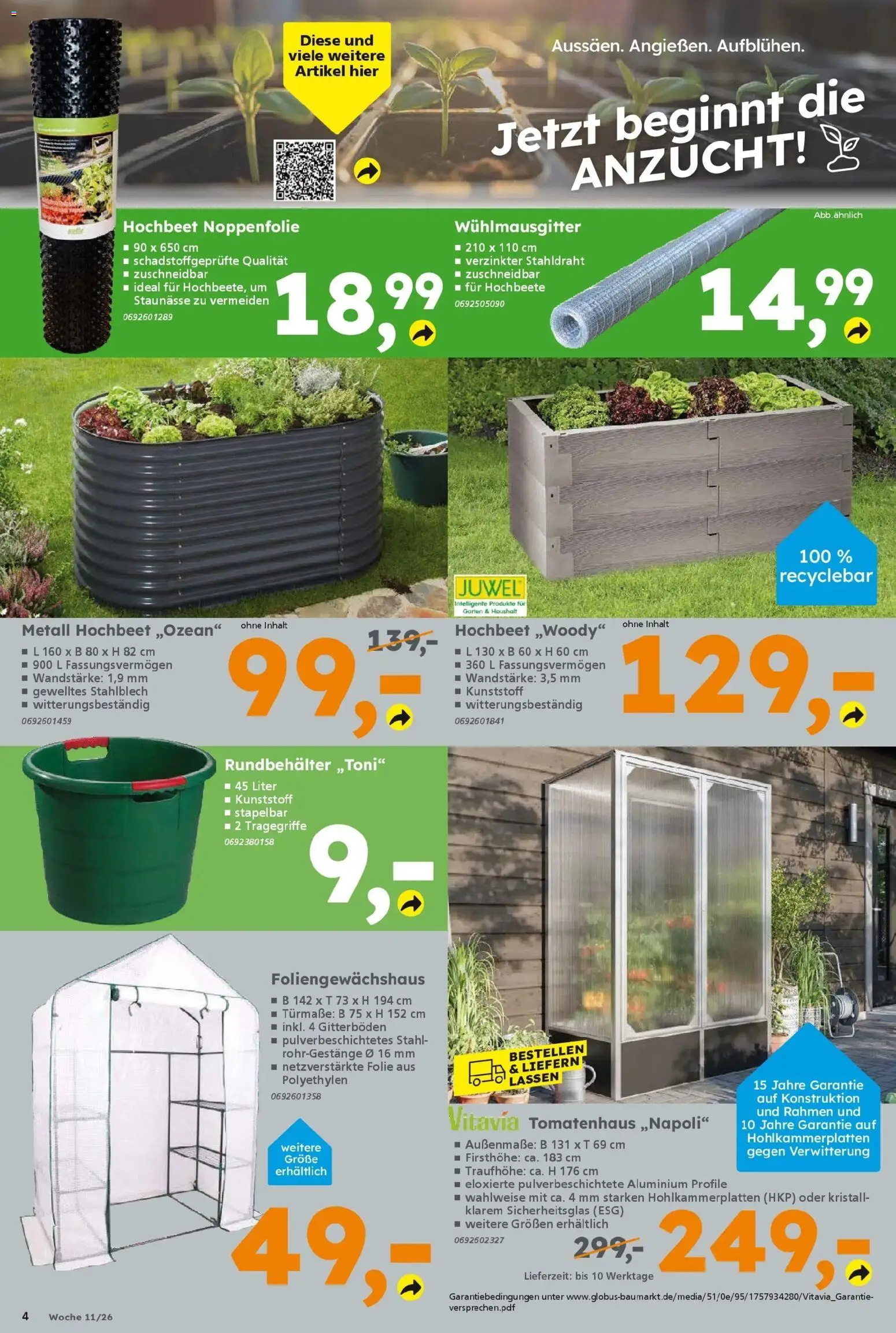 Globus Baumarkt Prospekt Laupheim	 – gültig ab 09.03.2026 | Seite: 4 | Produkte: Hochbeet