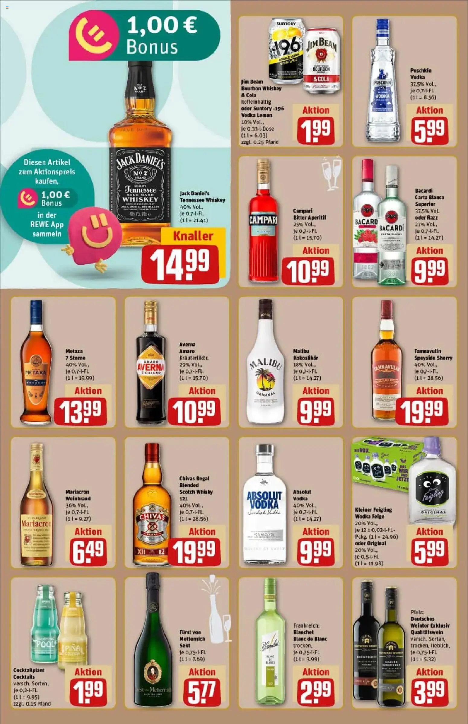Rewe prospekt Quedlinburg	 – gültig ab 22.12.2025 | Seite: 18 | Produkte: Bacardi, Jim beam, Cola, Campari
