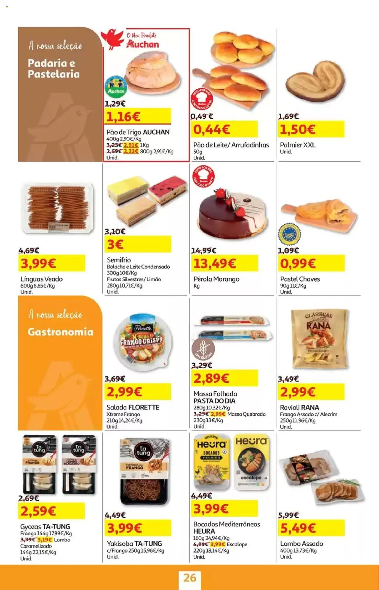 Auchan - Folheto Viagem e Praia │ válido de 02.06.2025 | Página: 26 | Produtos: Leite condensado, Leite, Pão, Massa