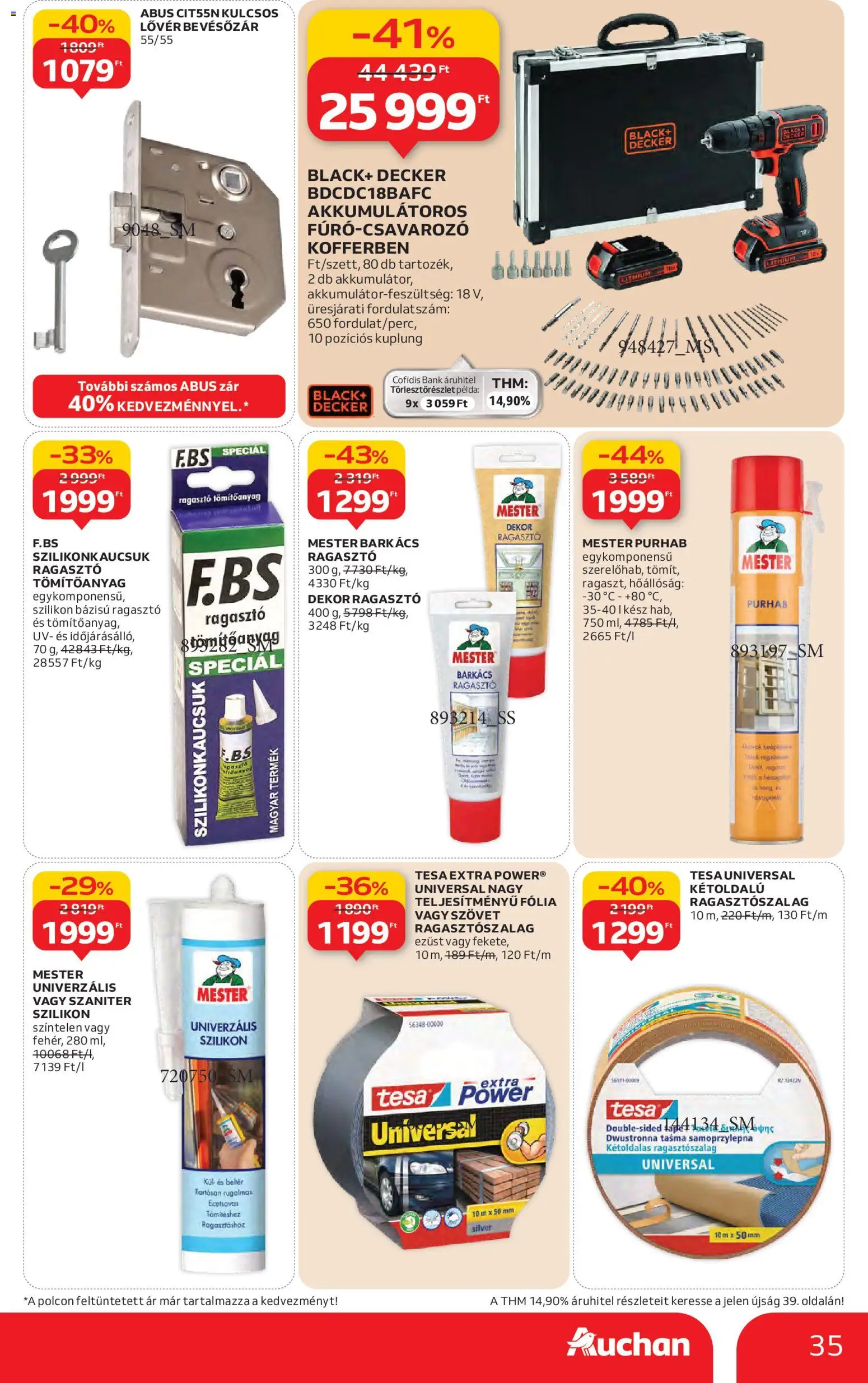 Auchan akciós ujság - amely érvényes a következő dátumtól: 22.01.2026 | Oldal: 35 | Termékek: Ragasztó