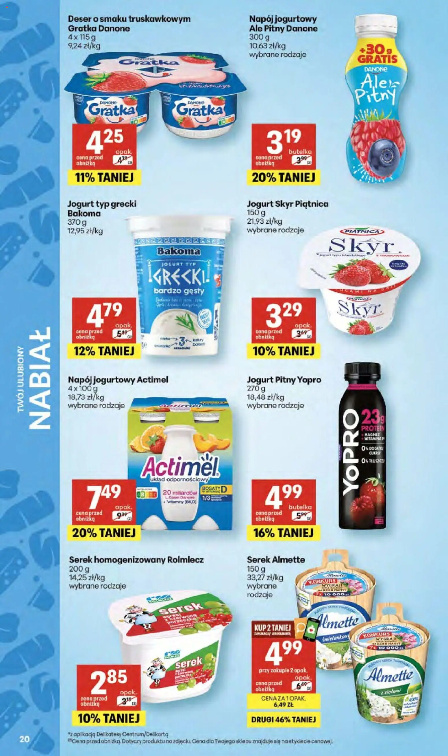 Delikatesy Centrum gazetka - Sklepy Własne od 23.04.2026 | Strona: 20 | Produkty: Serek, Delikatesy, Jogurt, Skyr